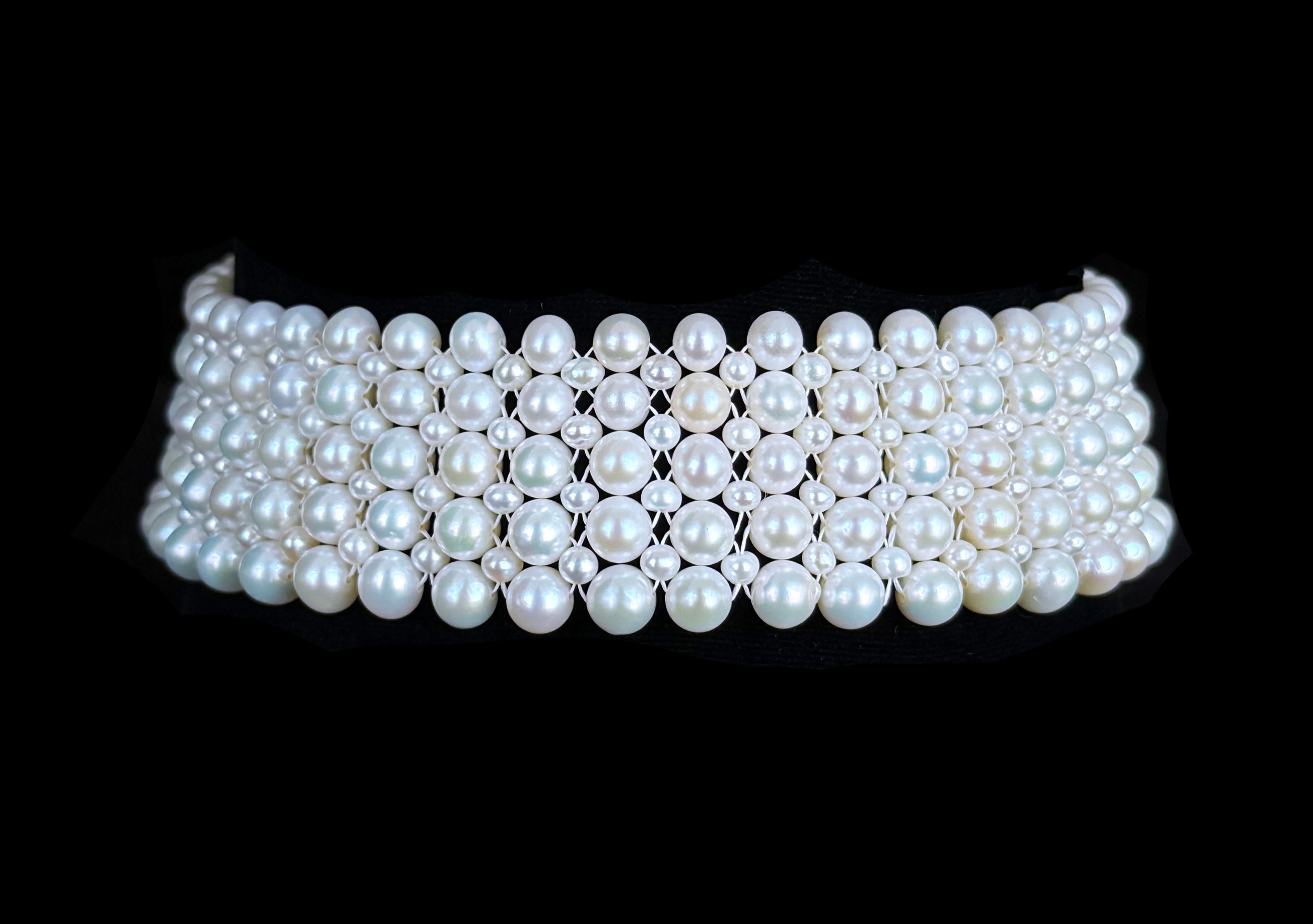 Marina J. Perlen-Gewebtes Choker mit Schiebe- Magnetic-Verschluss im Angebot 2