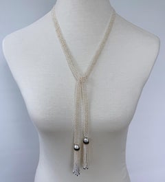 Marina J. Pearl Woven Lariat Sautoir With Gold & Diamonds