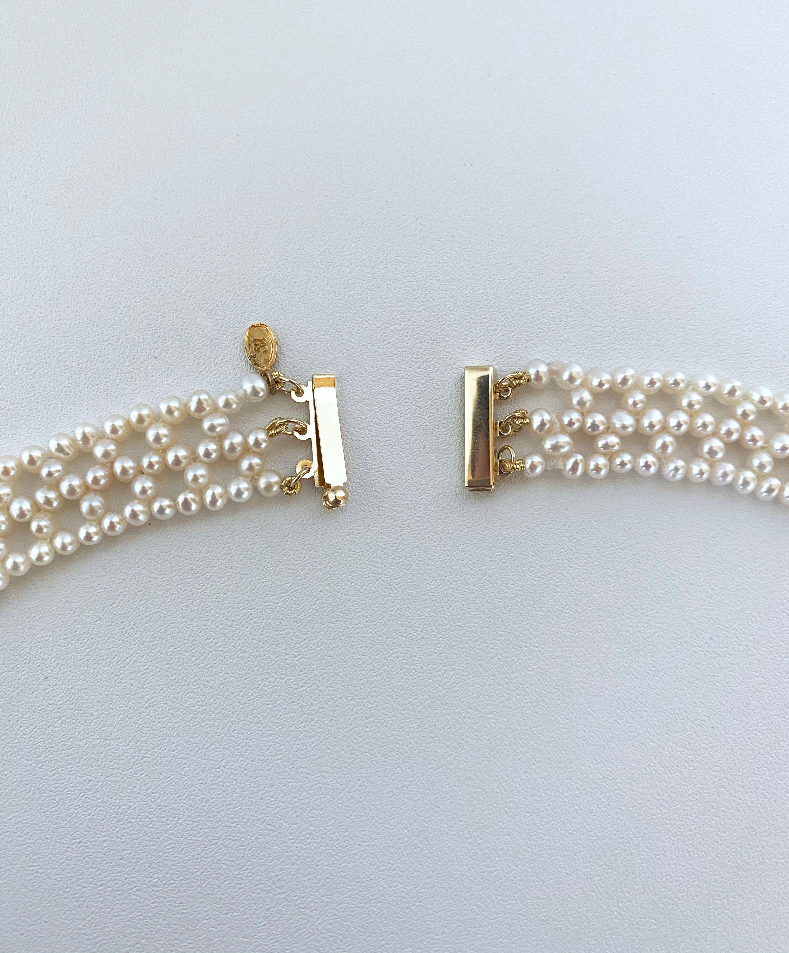 Marina J. Perlenkette gewebt mit Amethyst & 14k Gelbgold 1