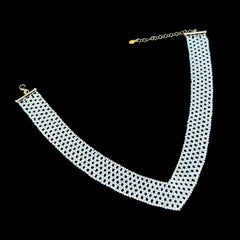 Marina J. Pearl Woven "V" Necklace with Adjustable 14k Clasp