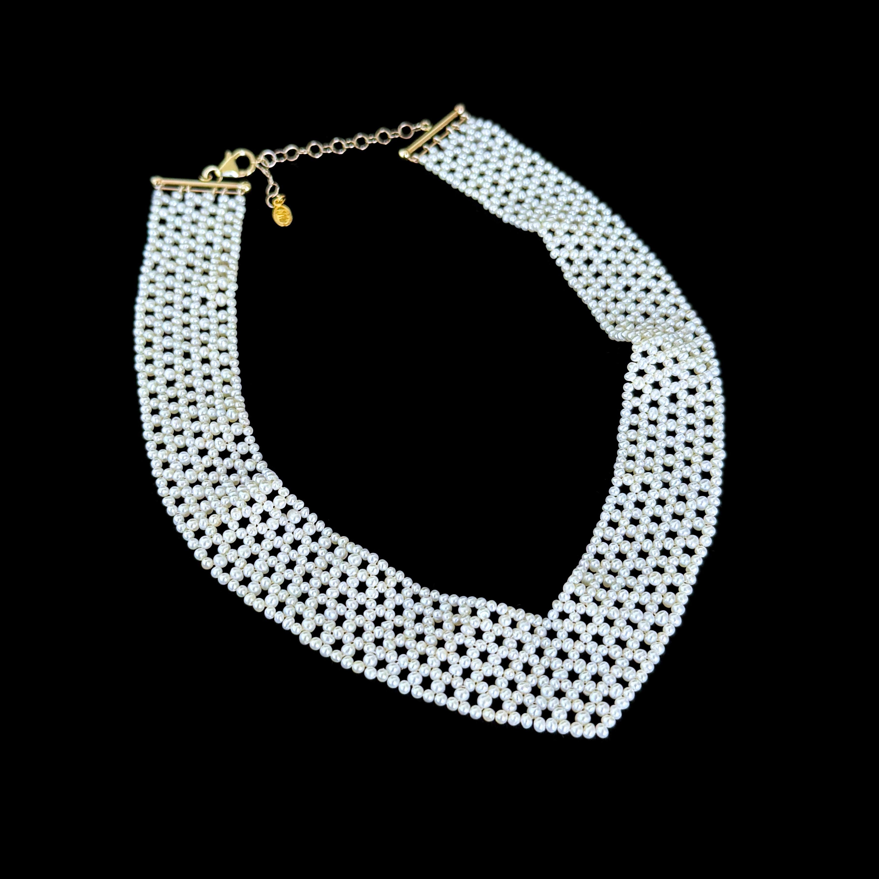 Moderno V. J. J. Collana di perle intrecciate a 