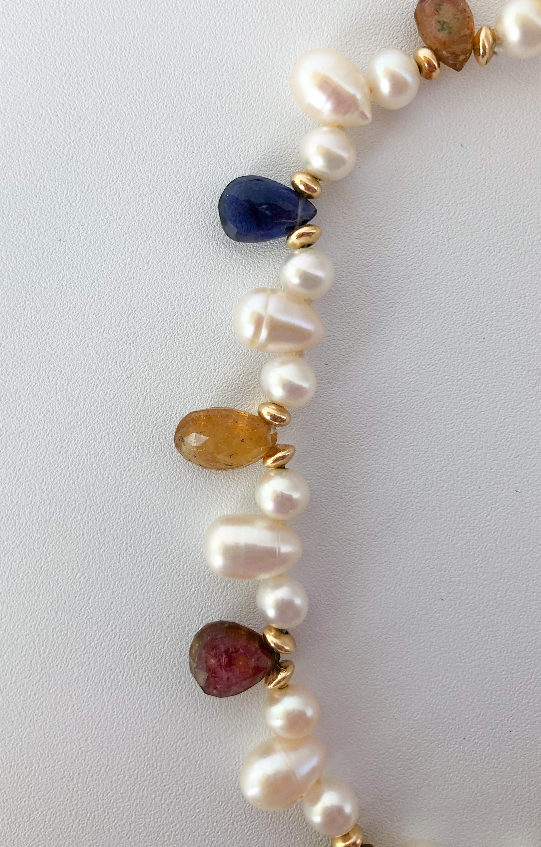 Marina J. Pet Collar/Necklace with Real Pearls, Iolite, Kyanite and Tourmaline In New Condition For Sale In Los Angeles, CA