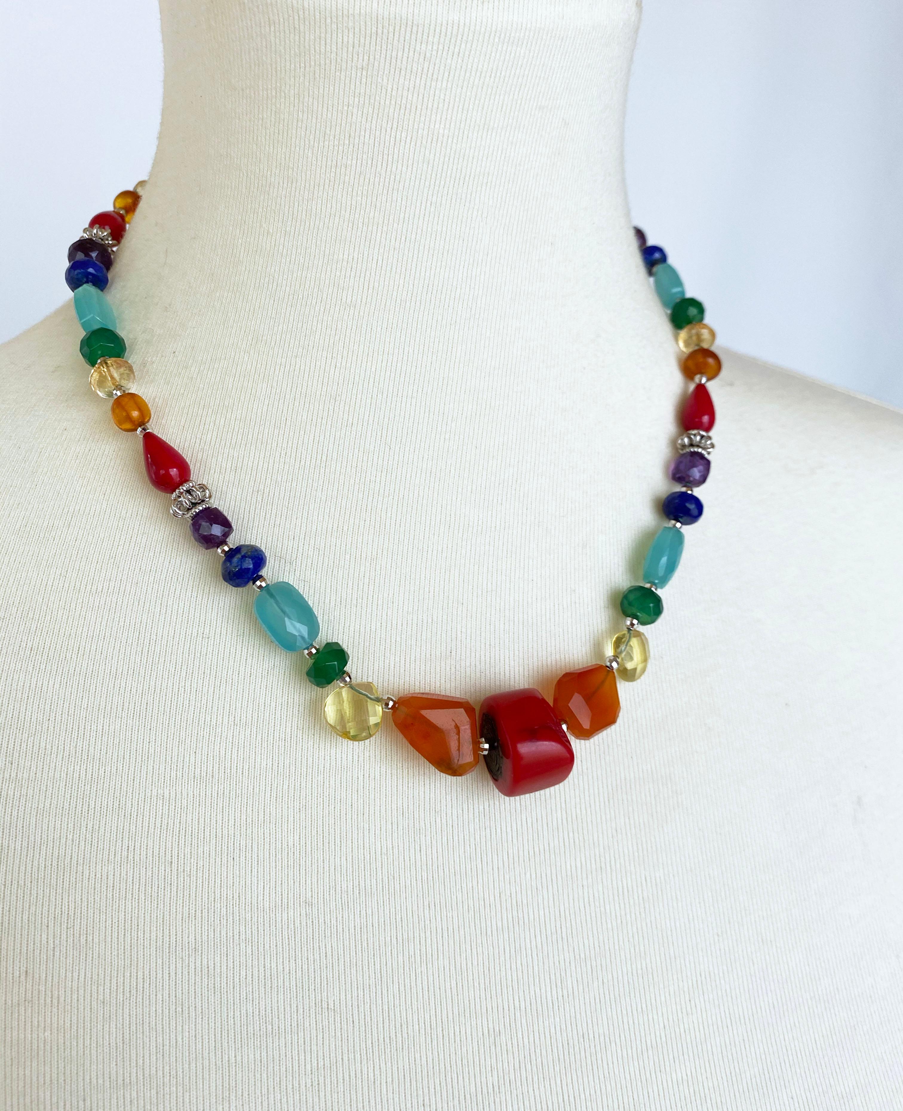 multicolor bead necklace
