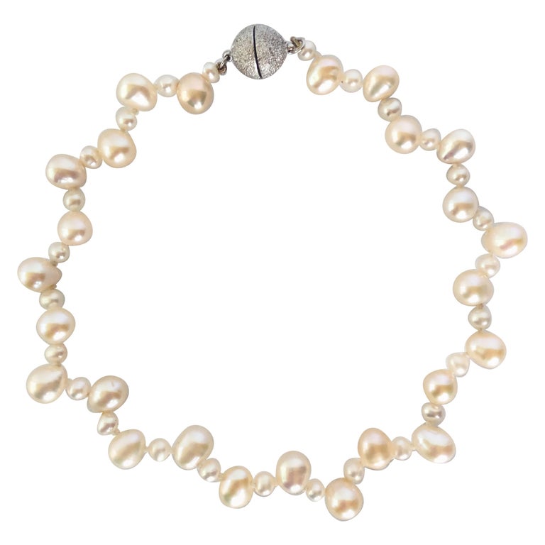Magnetic Necklace Ball Clasp - Pearl & Clasp