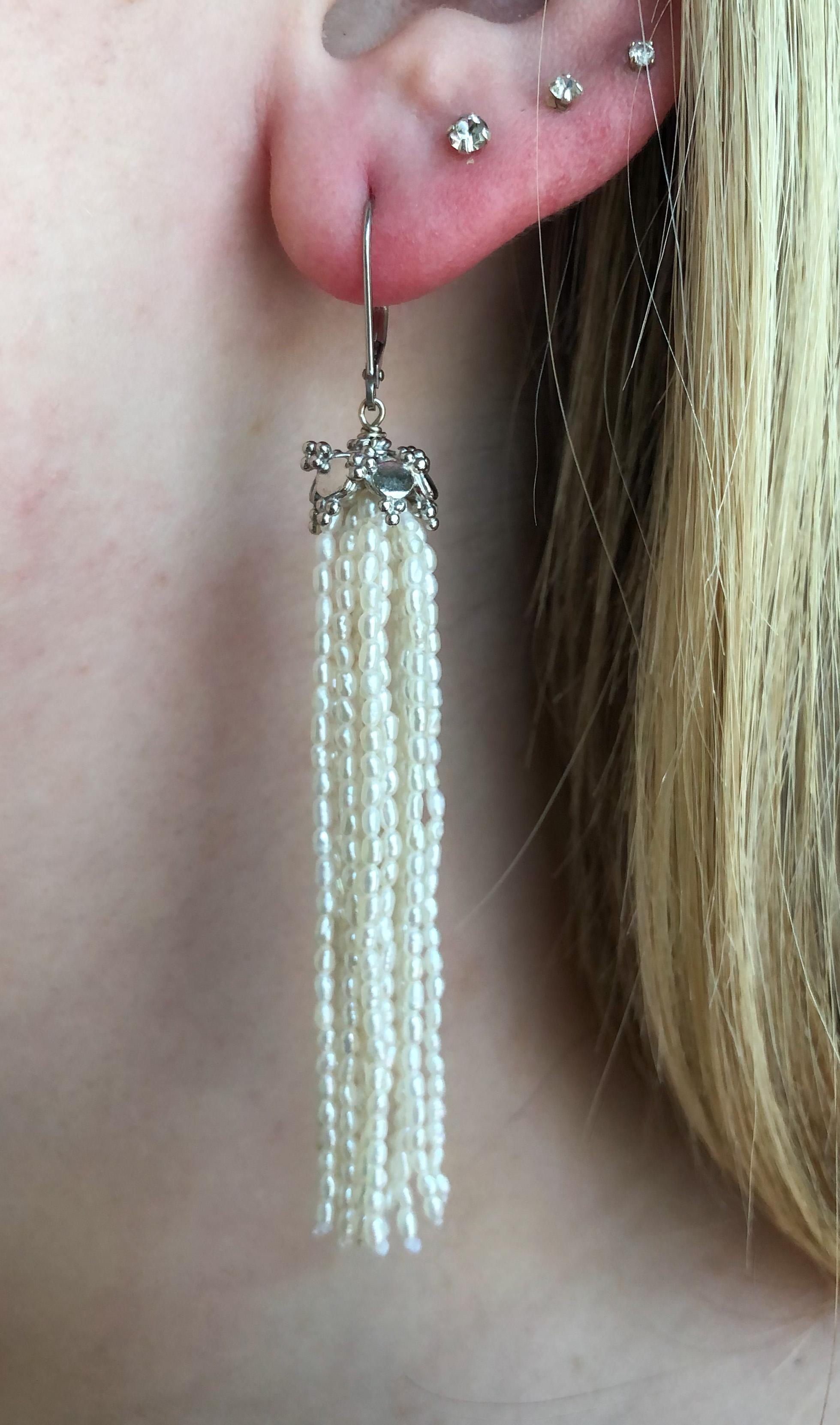 rice pearl earrings design