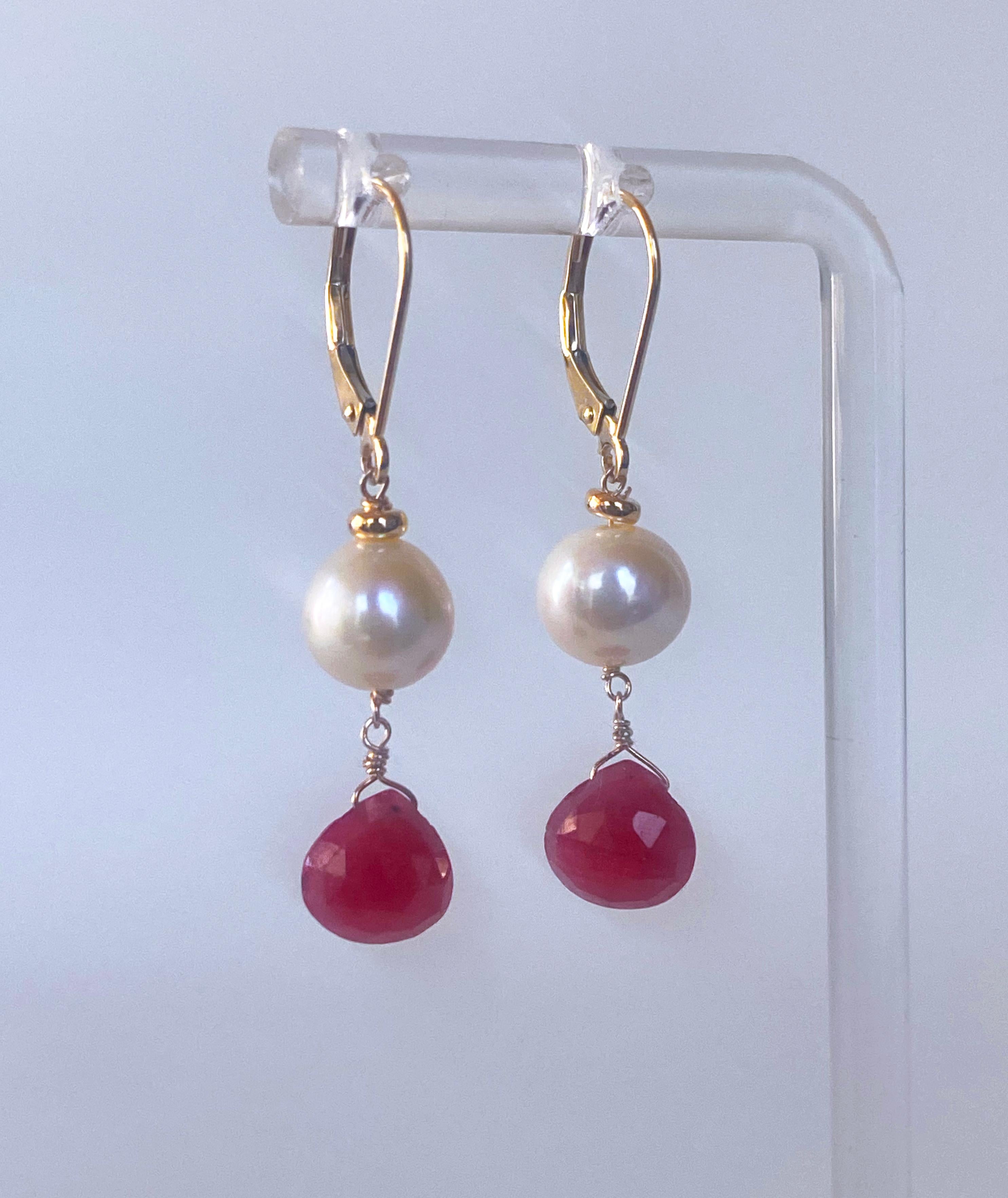 ruby pearl earrings