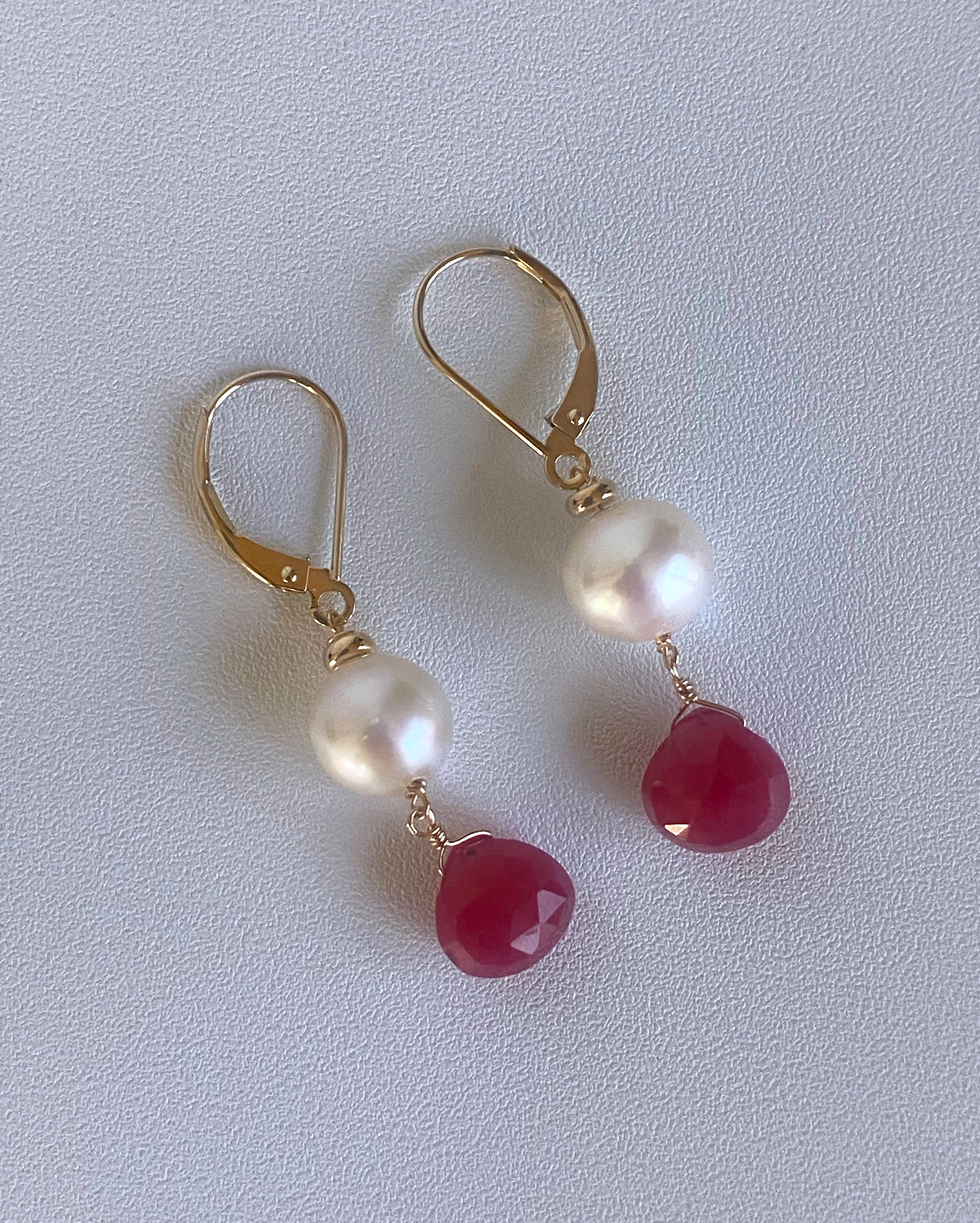 gold leverback pearl earrings