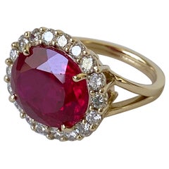 Marina J. Ruby Ring with VS Diamond & Solid 14k Yellow Gold