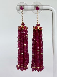 Marina J. Solid 14k Yellow Gold and Faceted Ruby Earrings