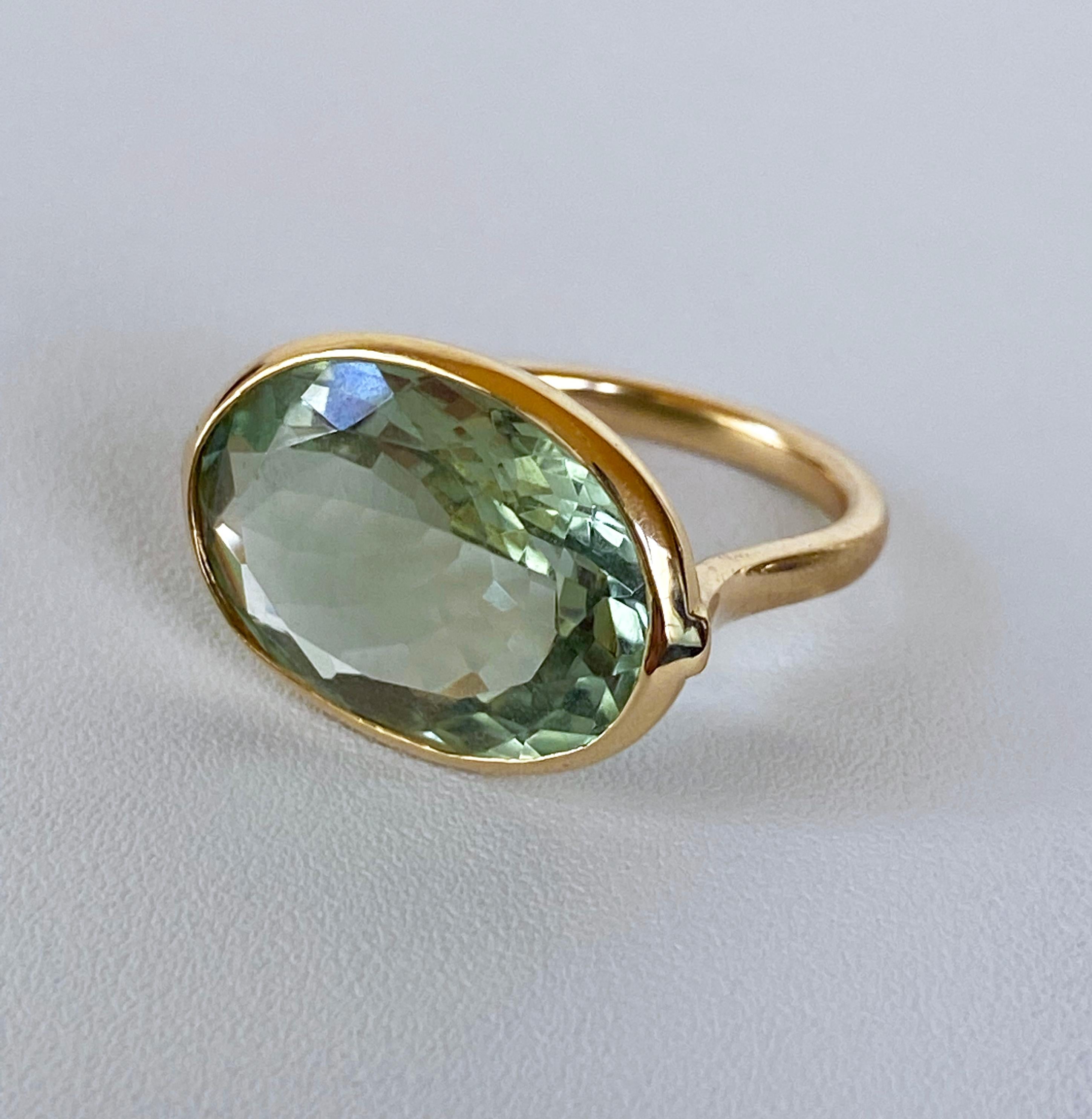 gold green amethyst ring