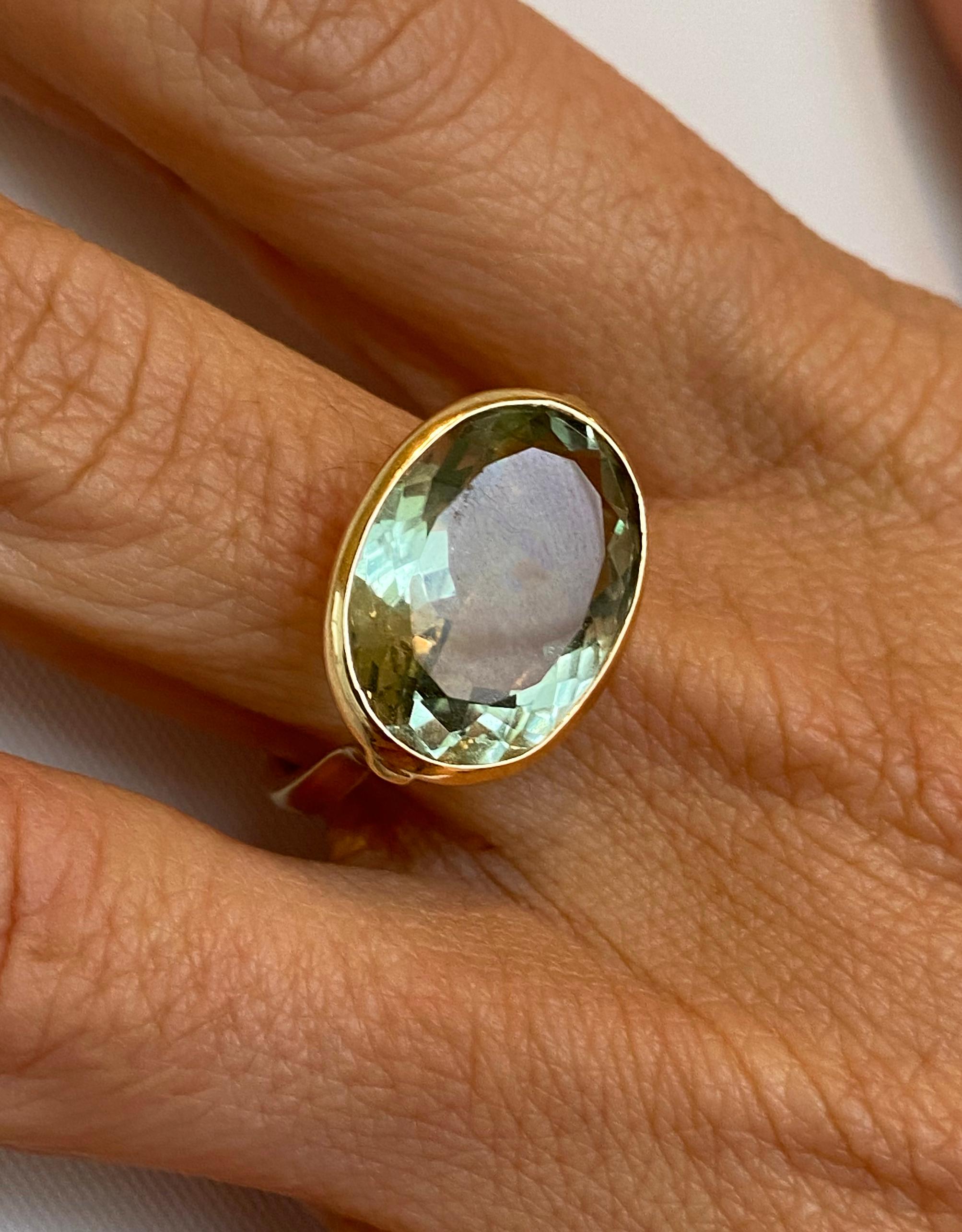 green amethyst ring gold