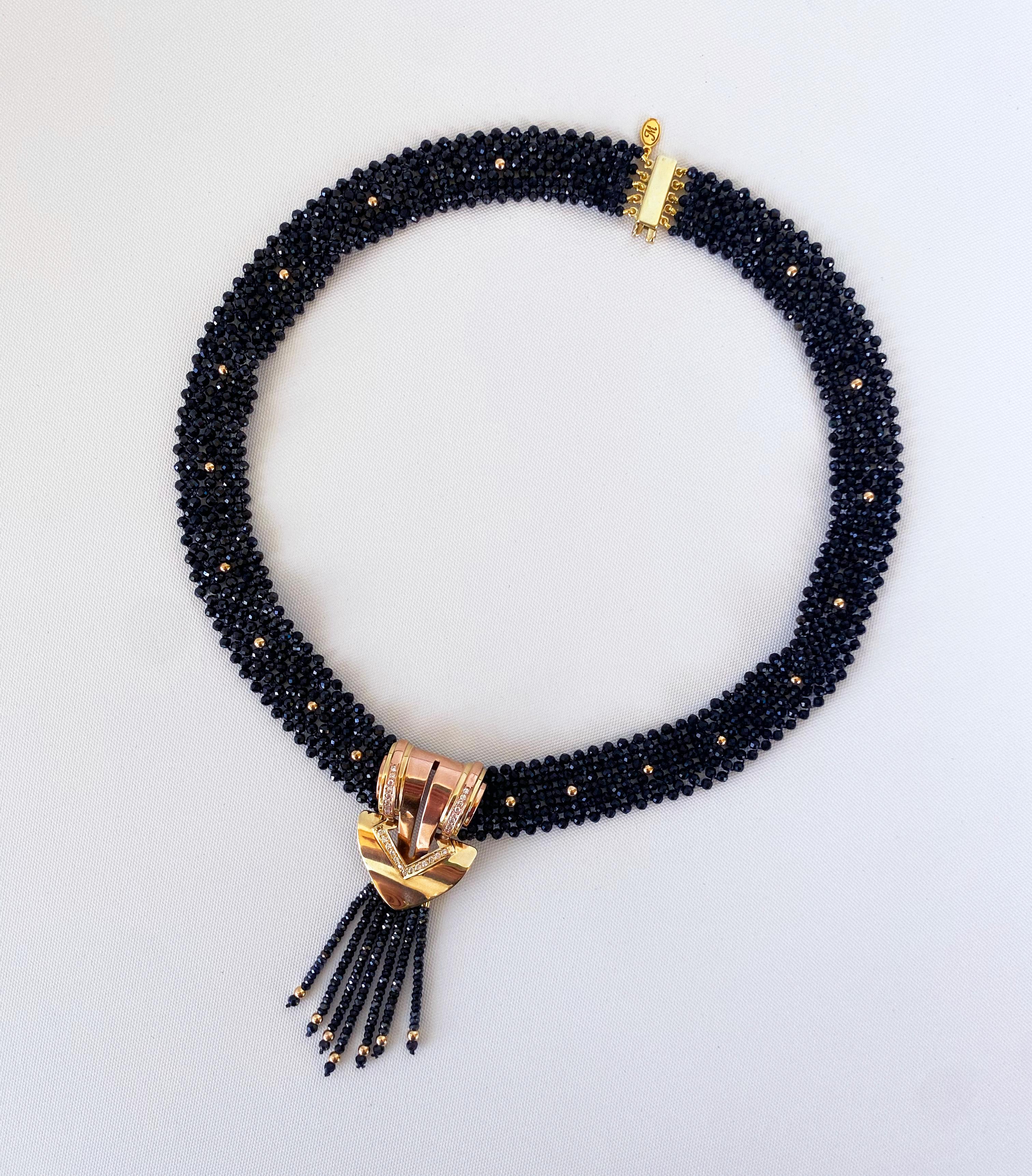 Marina J. Stunning Diamond, Black Onyx & Solid 14k Yellow Gold Necklace 2