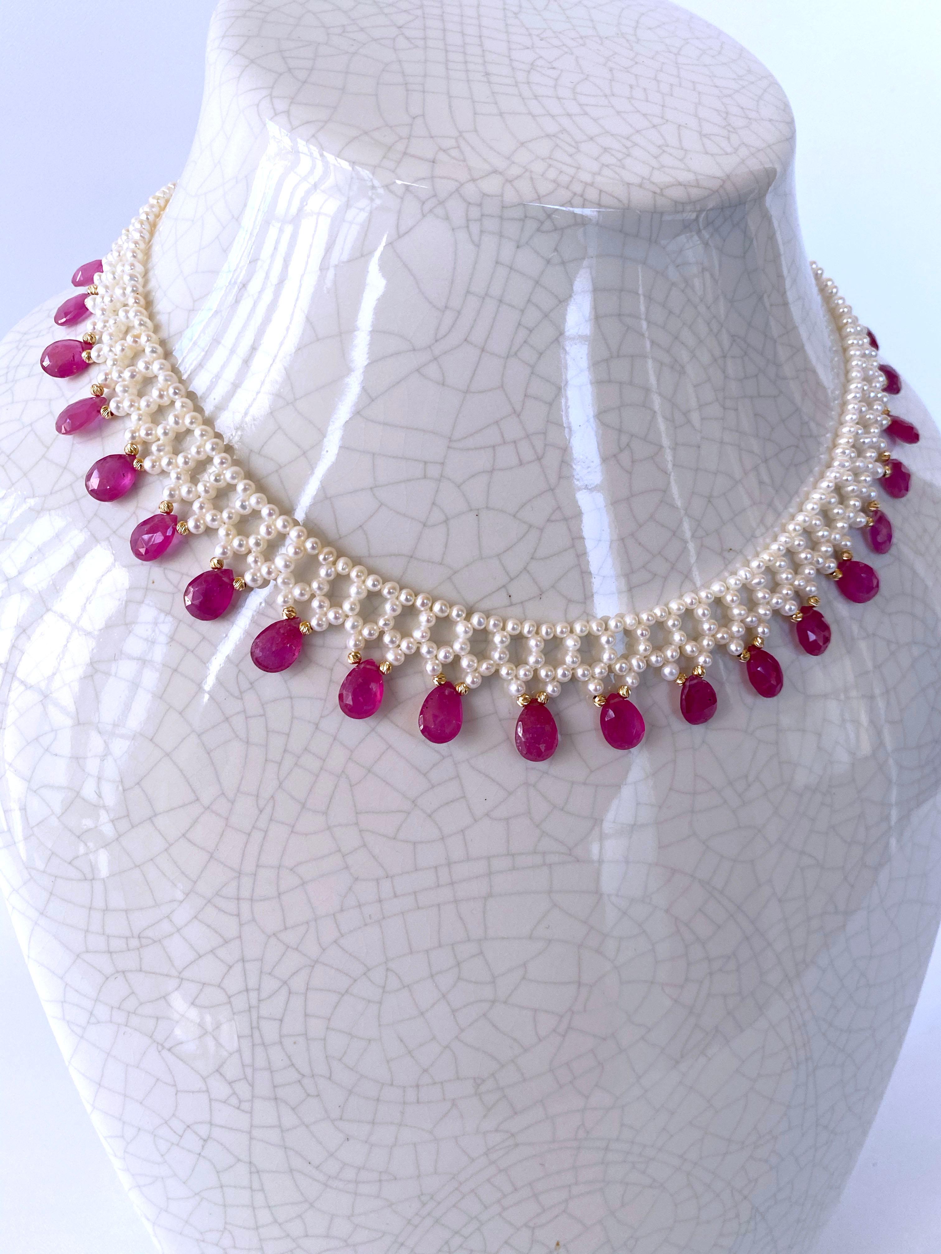 dark pink pearl necklace