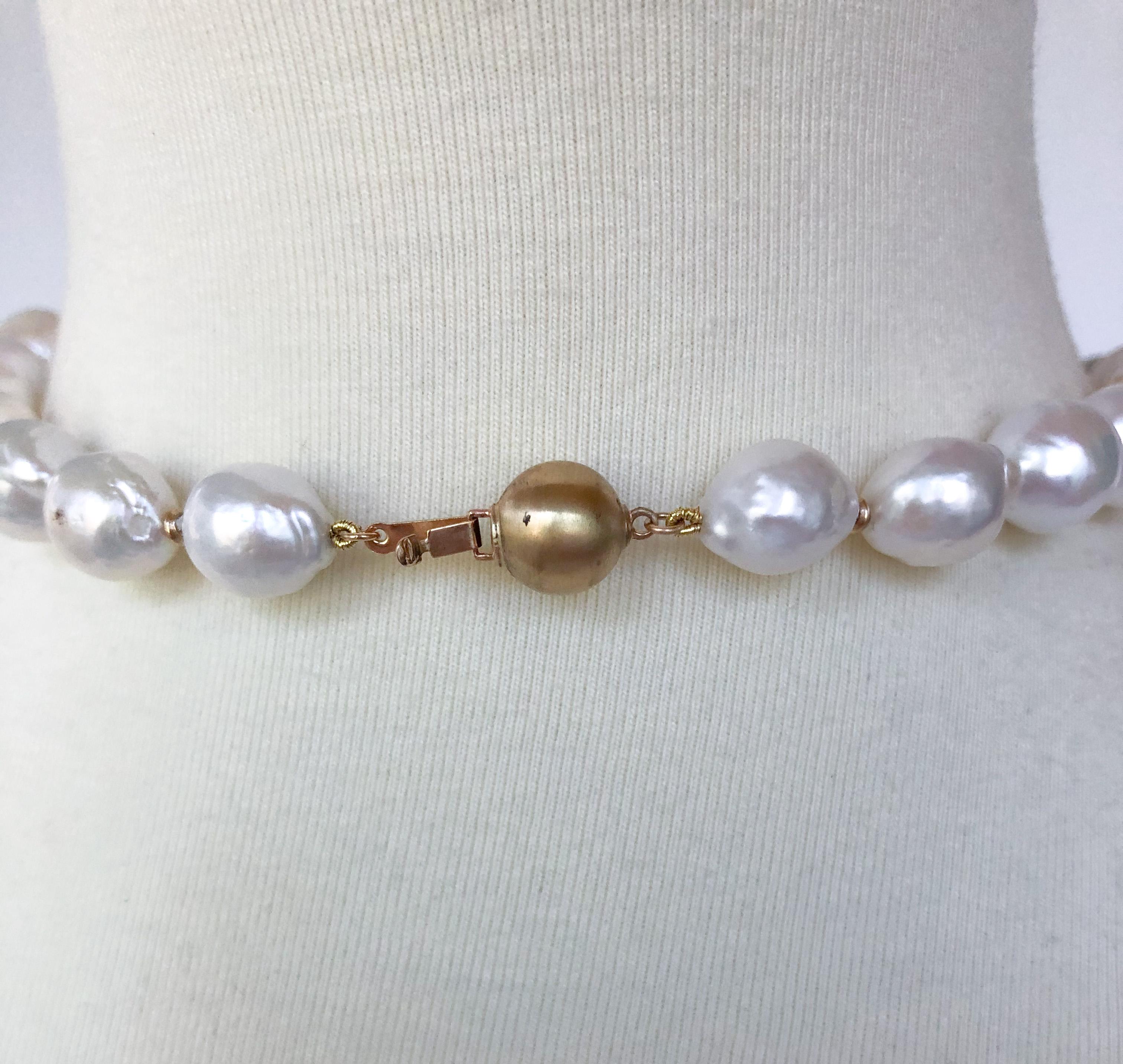 Marina J. White, Grey & Black Graduated Pearl Necklace with 14K Gold Clasp, Cups 5