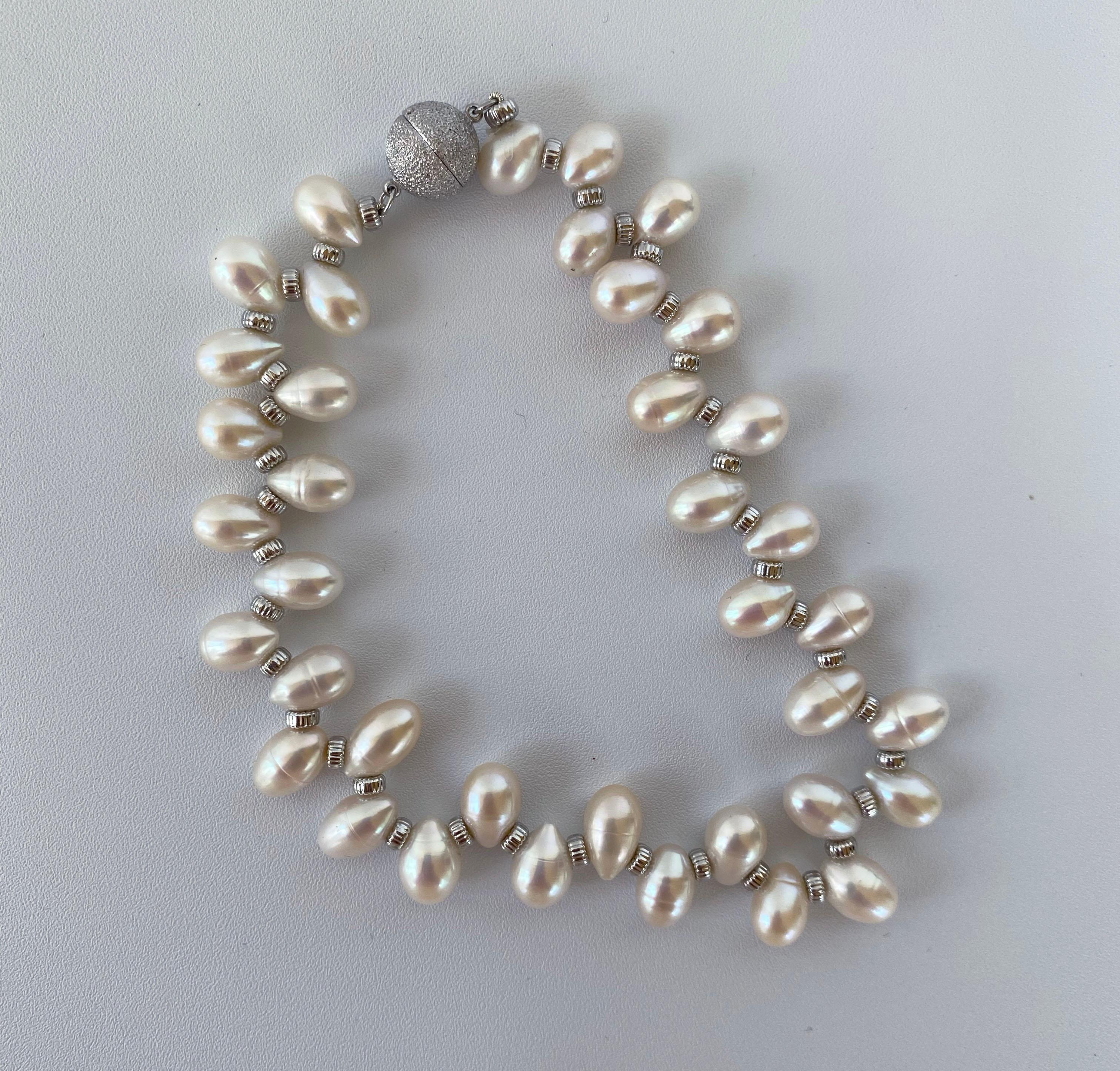 Bead Marina J. White Teardrop Pearl Pet Necklace with Magnetic Clasp