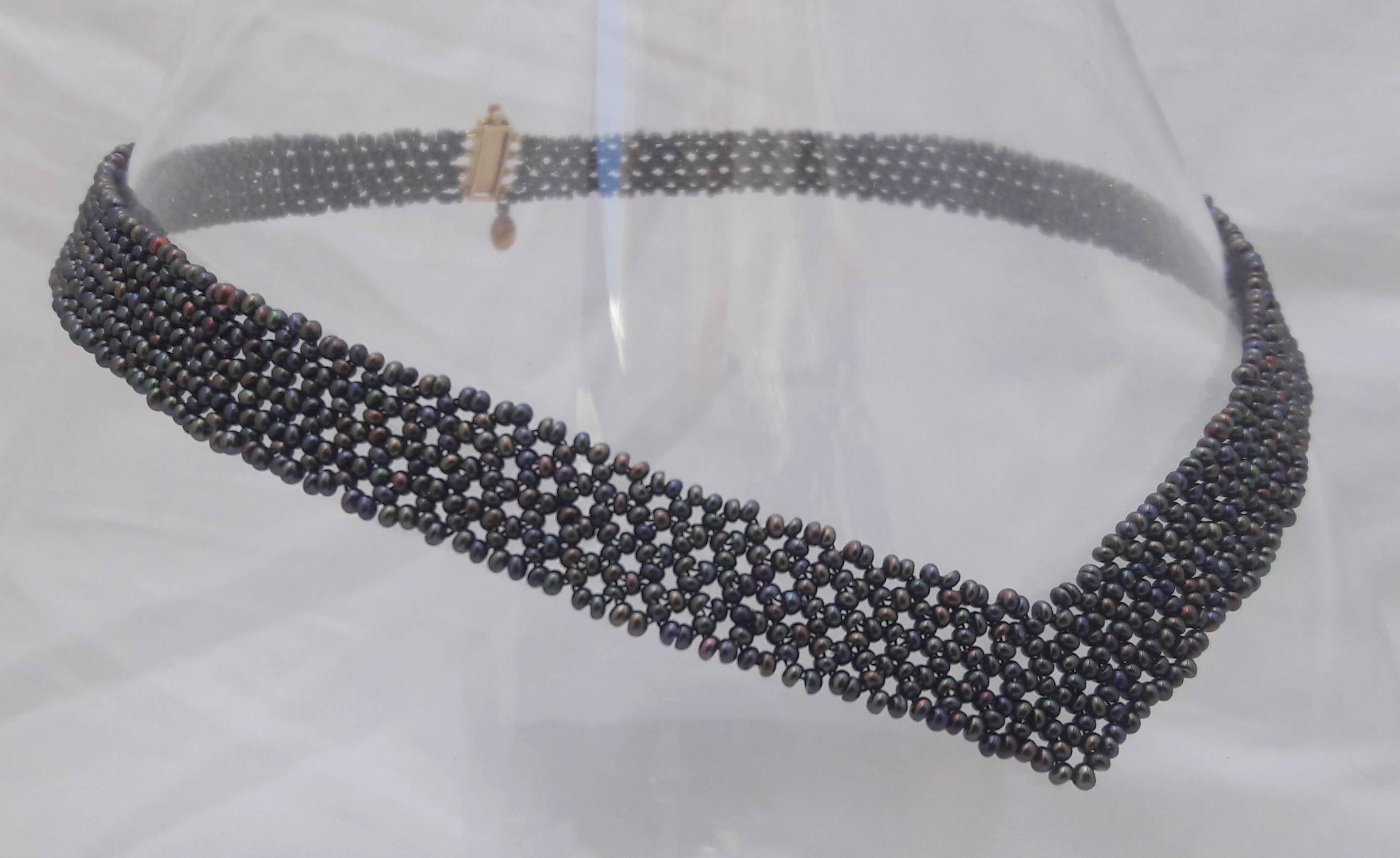 Marina J Woven Black Seed Pearl 