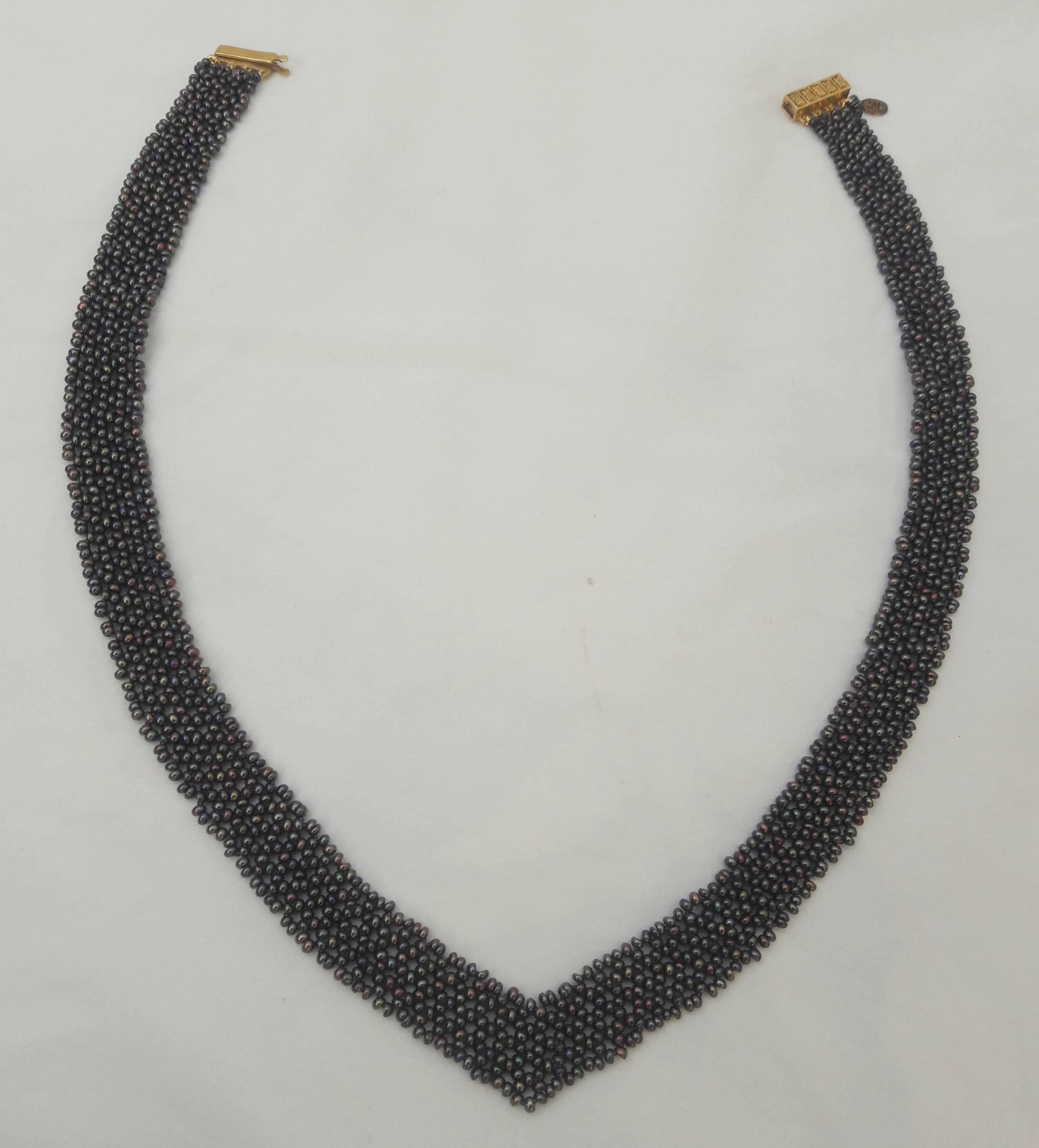 Marina J Woven Black Seed Pearl 