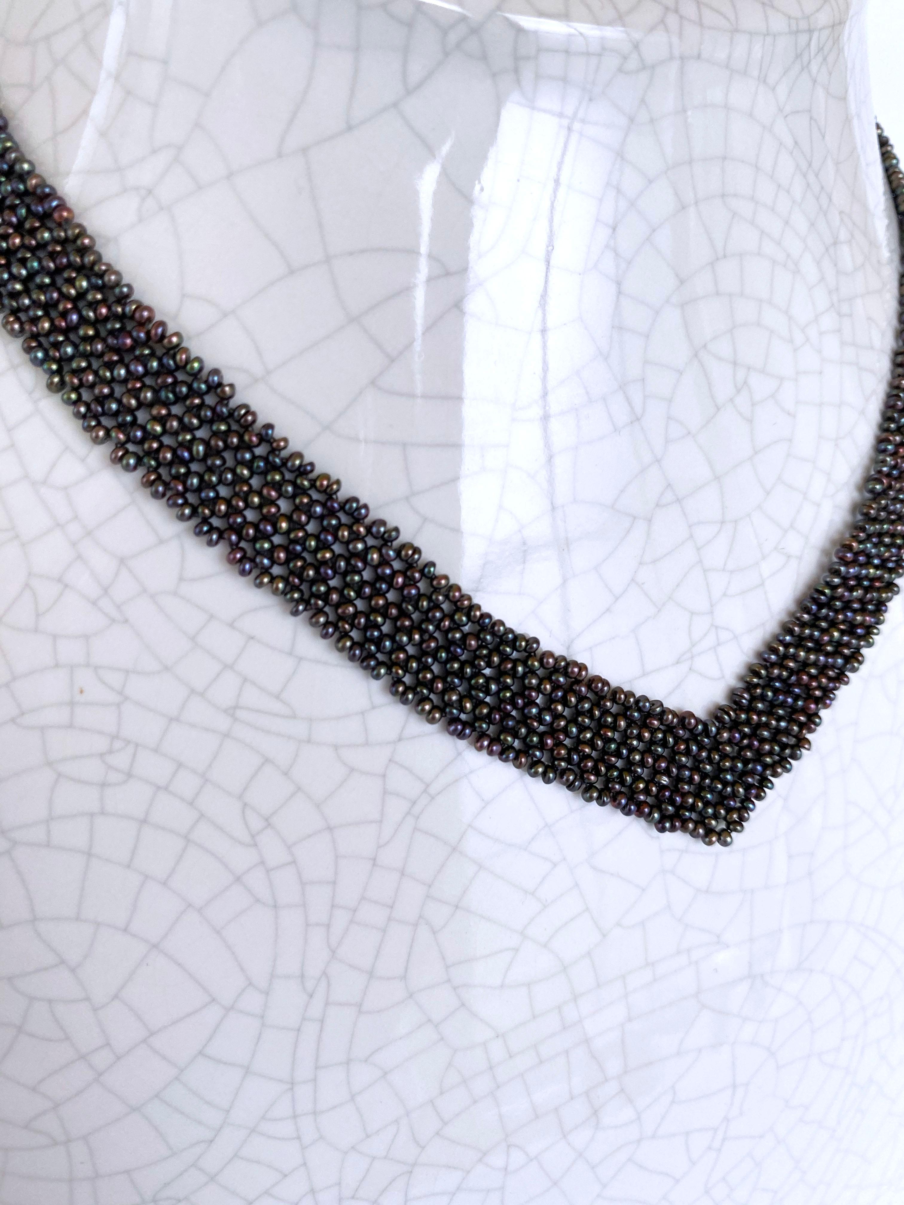 Marina J Woven Black Seed Pearl 