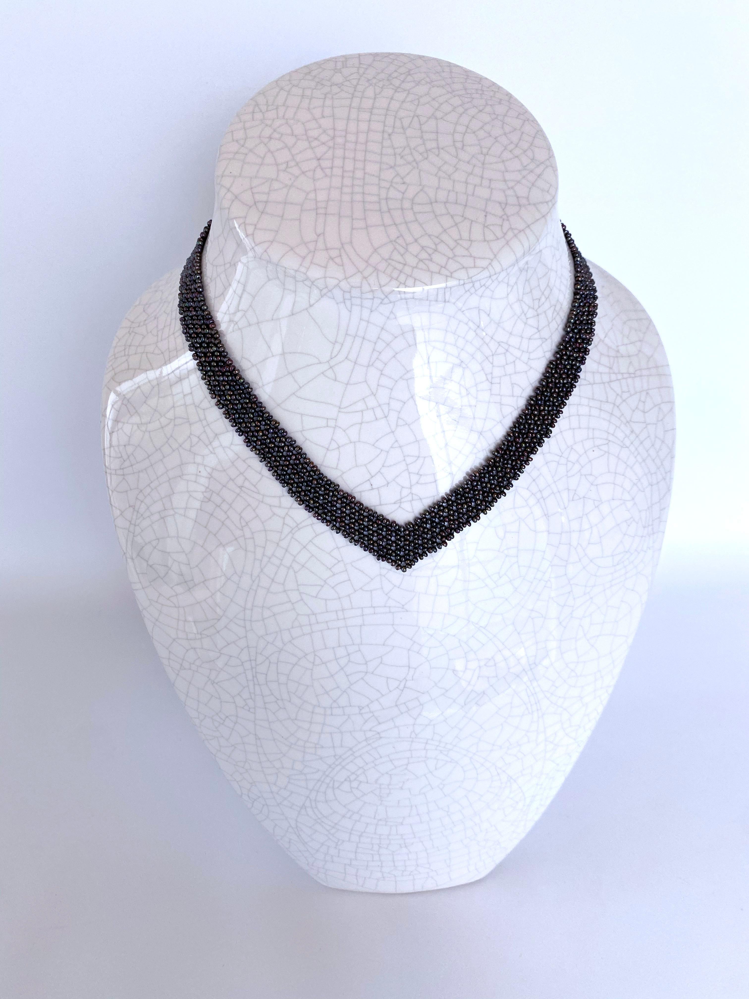 Marina J Woven Black Seed Pearl 