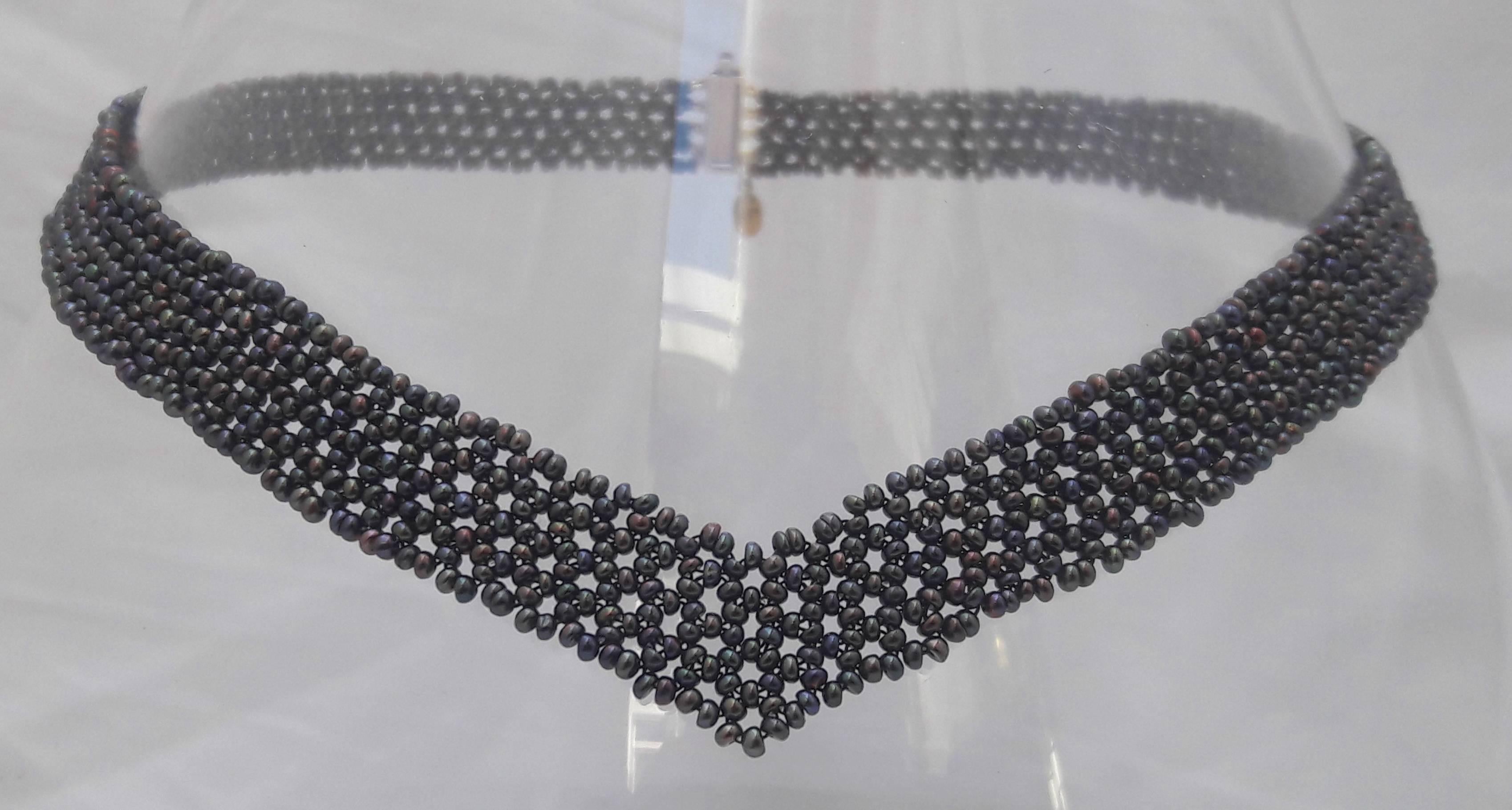 Marina J Woven Black Seed Pearl 
