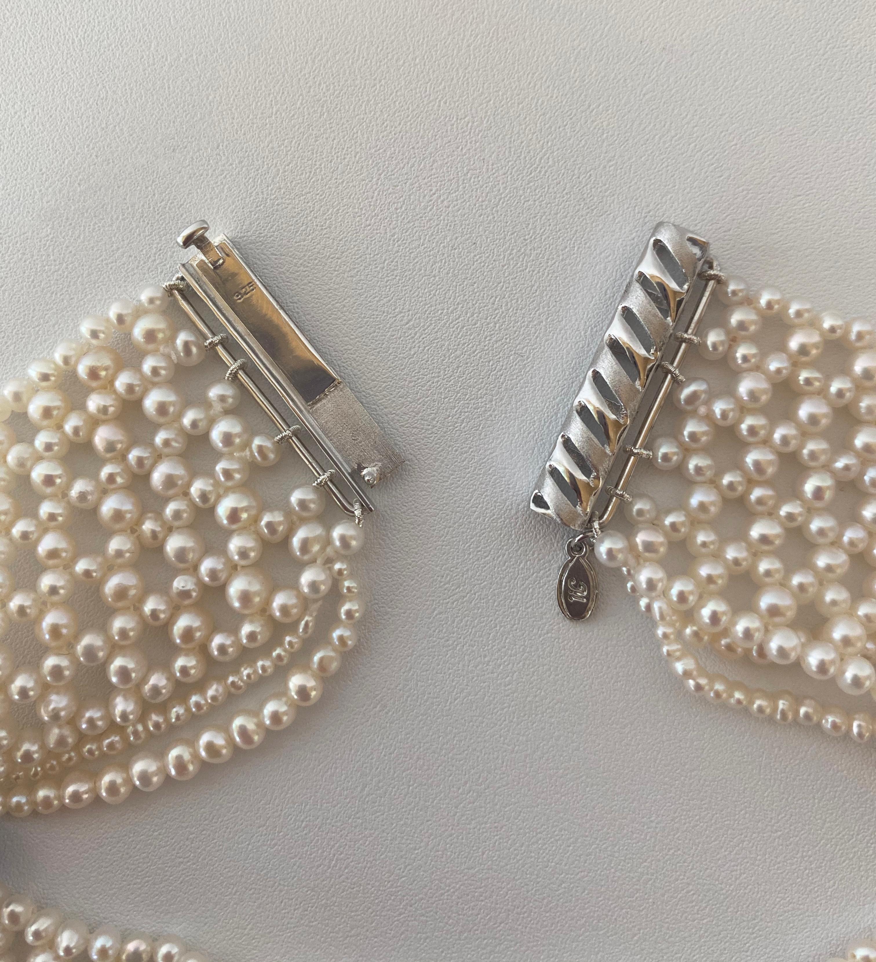 Marina J Gewebte Perlenhalskette mit Perlenzeichnungen und Kyanit-Brioletten im Angebot 3