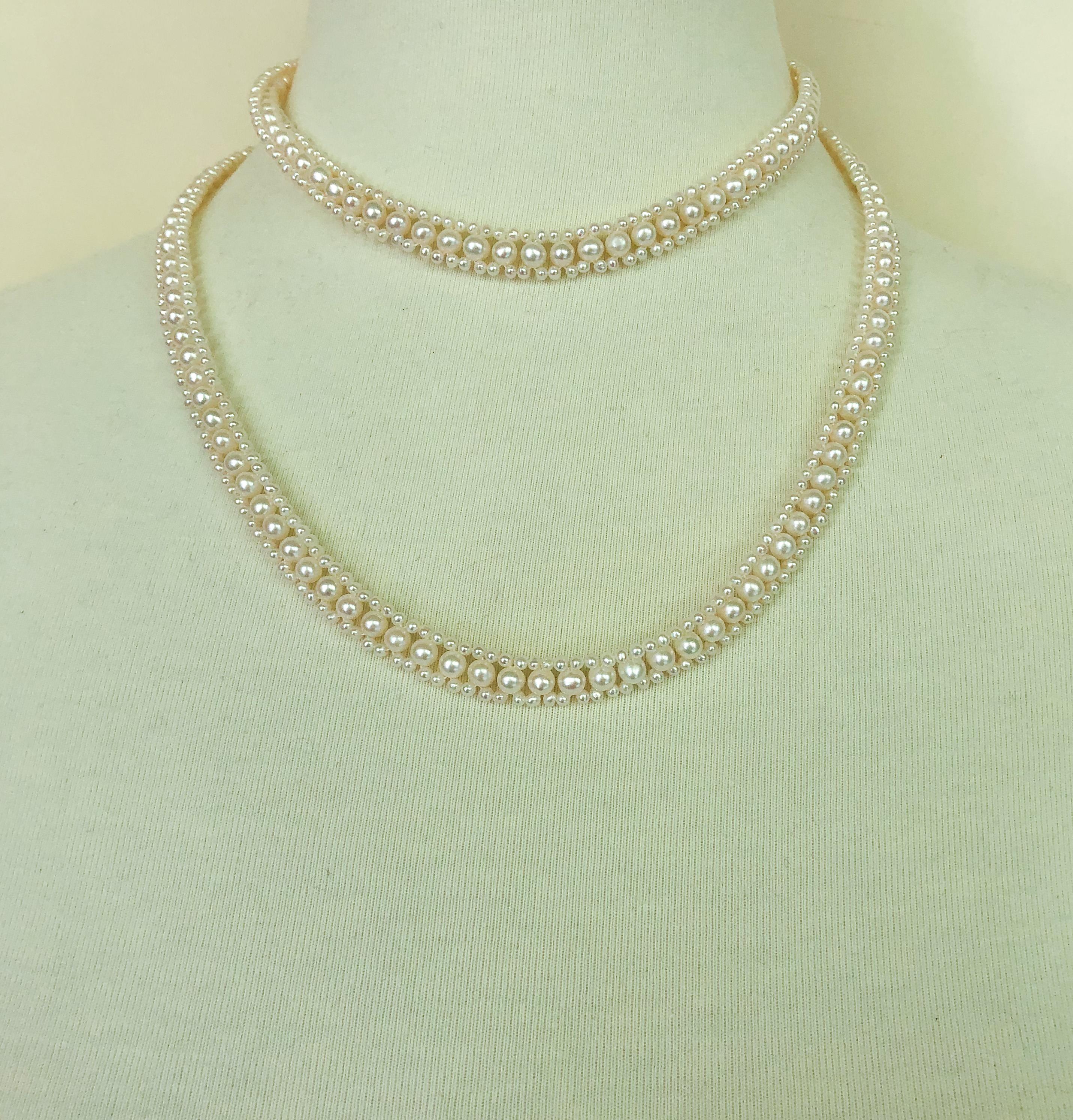 Marina J., gewebtes Perlen-Sautoir mit 14k Goldring und abnehmbarer Perlenquaste im Angebot 3