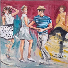 "Dancing II"  figurative oil painting