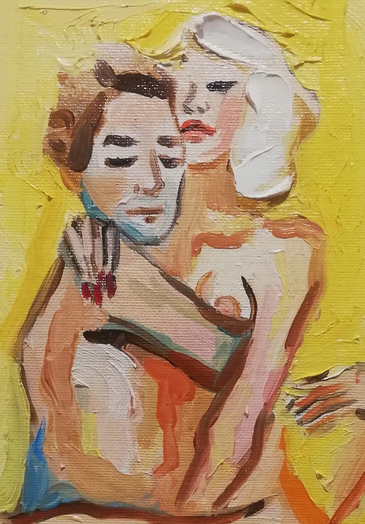 Hug - Contemporary Painting by Marina Koutsospyrou