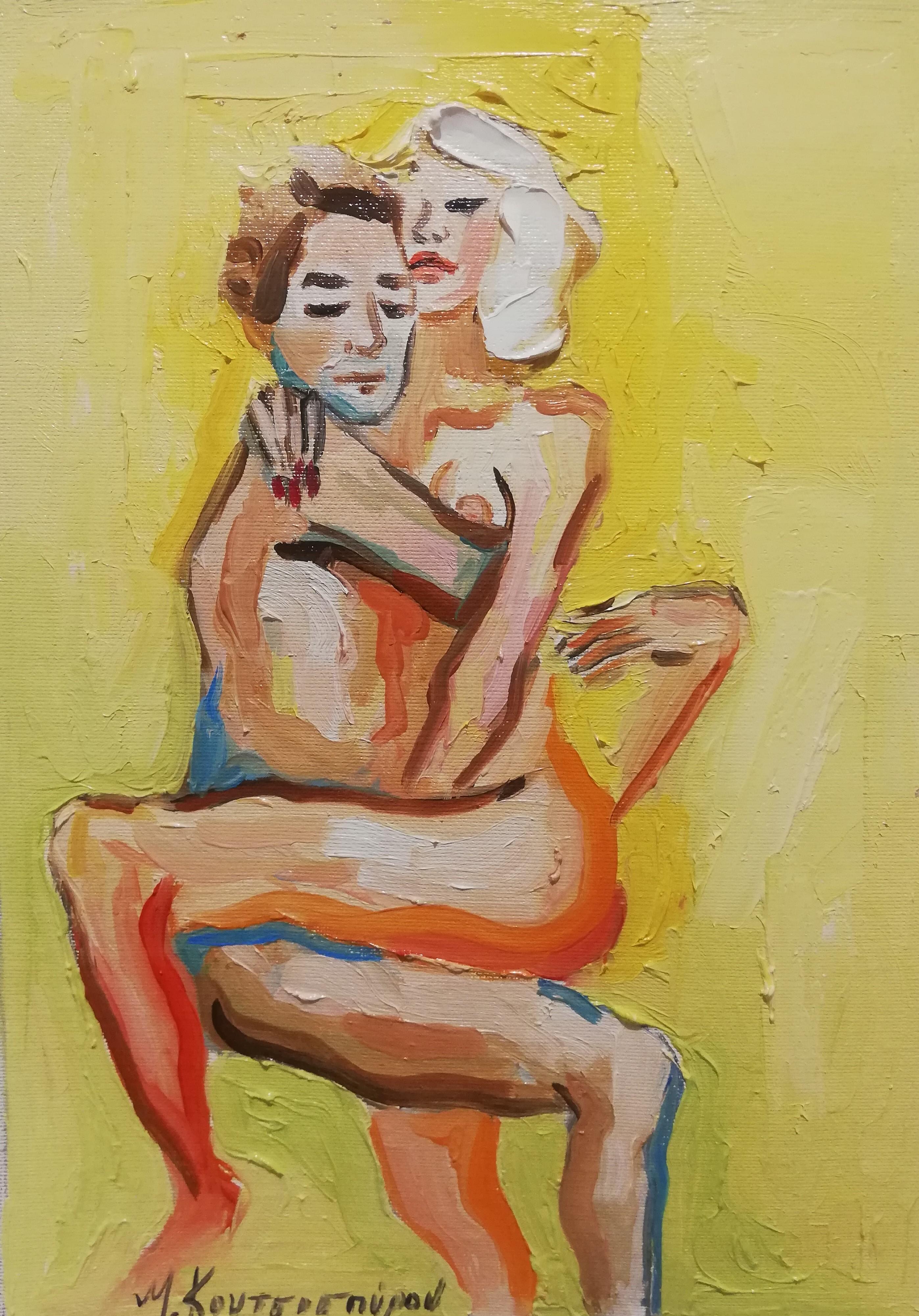 Marina Koutsospyrou Figurative Painting - Hug