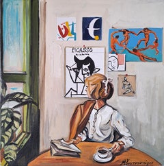 "Esperando"   pintura figurativa al óleo