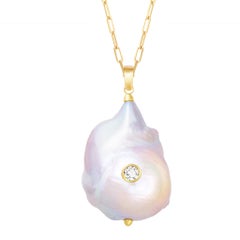 Ciondolo con perla grande di Marina e diamante Nature