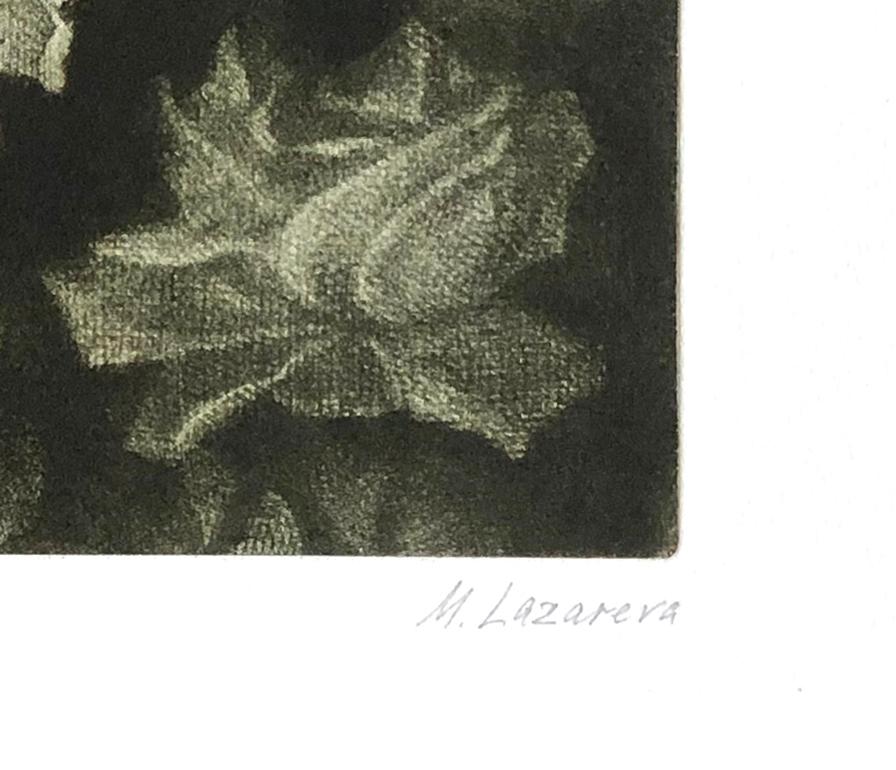 Awakening (9/40), mezzotint of rose by Marina Lazareva For Sale 1