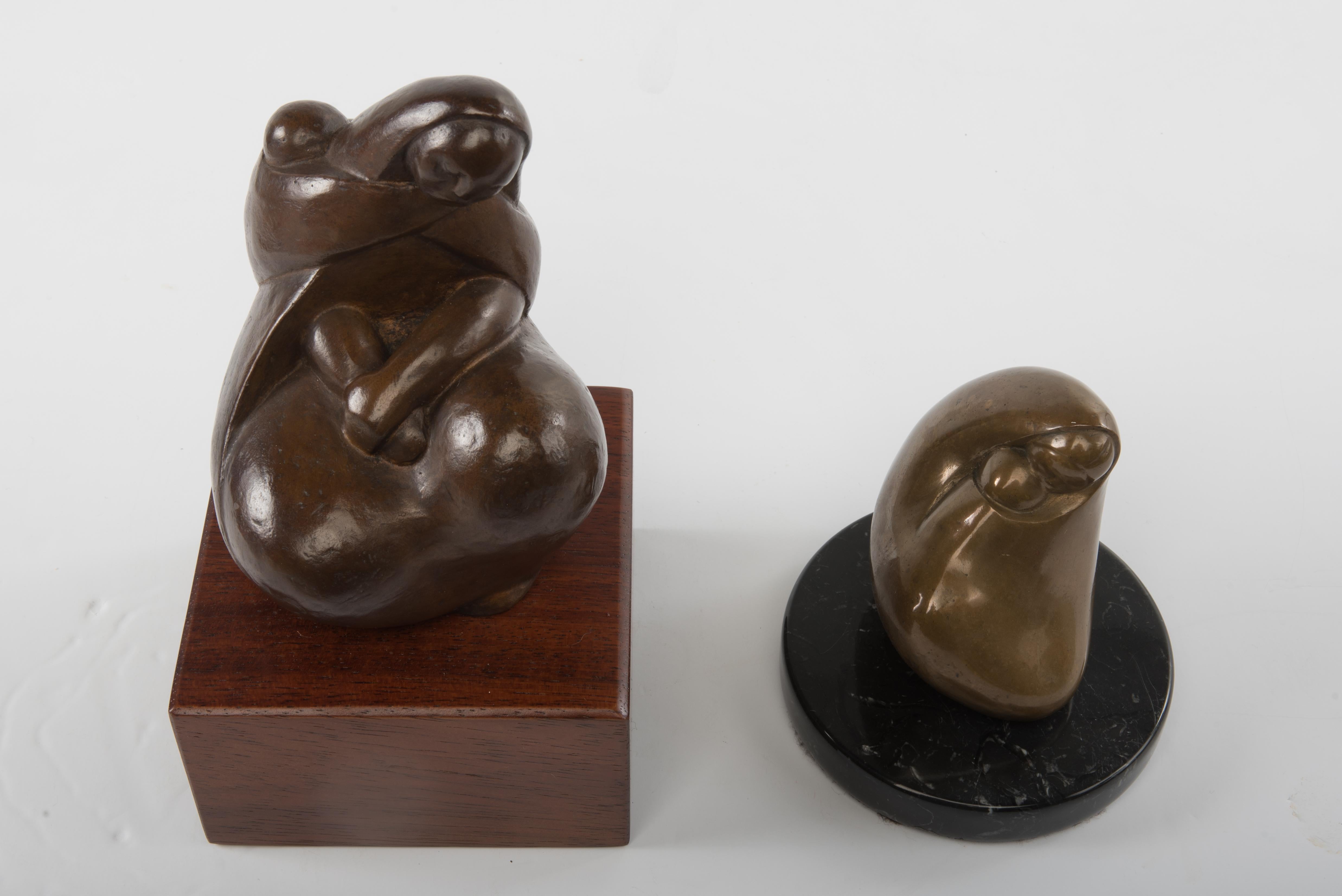 Marina Nunez Del Prado Bronze Sculpture Mother and Child Bolivia Latin American 8