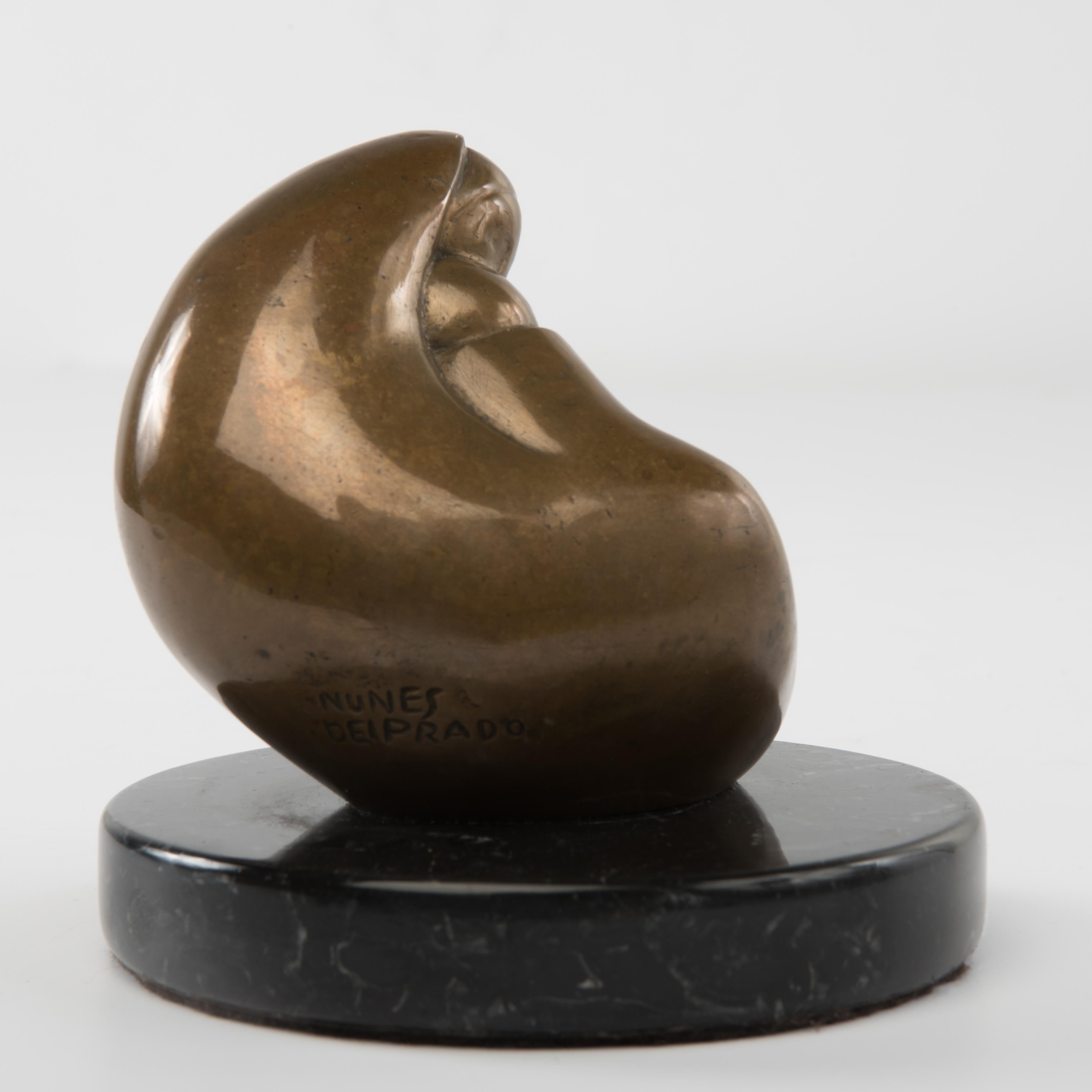 Late 20th Century Marina Nunez Del Prado Bronze Sculpture Mother and Child Bolivia Latin American