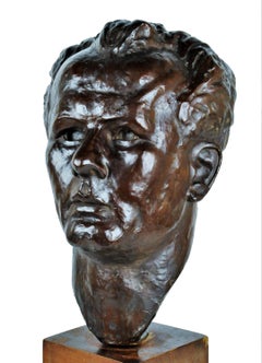 Marina Núñez del Prado, Head, Patinated Bronze Sculpture, 1930s