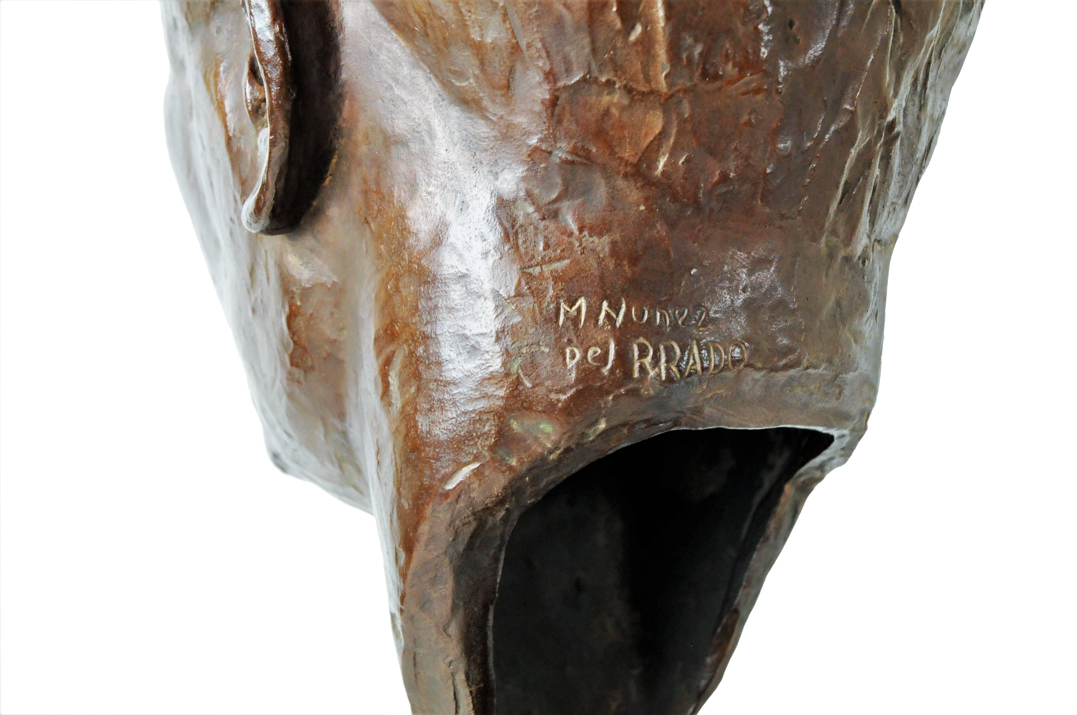 Marina Núñez del Prado, Kopf, Skulptur aus patinierter Bronze, 1930er Jahre (Patiniert) im Angebot