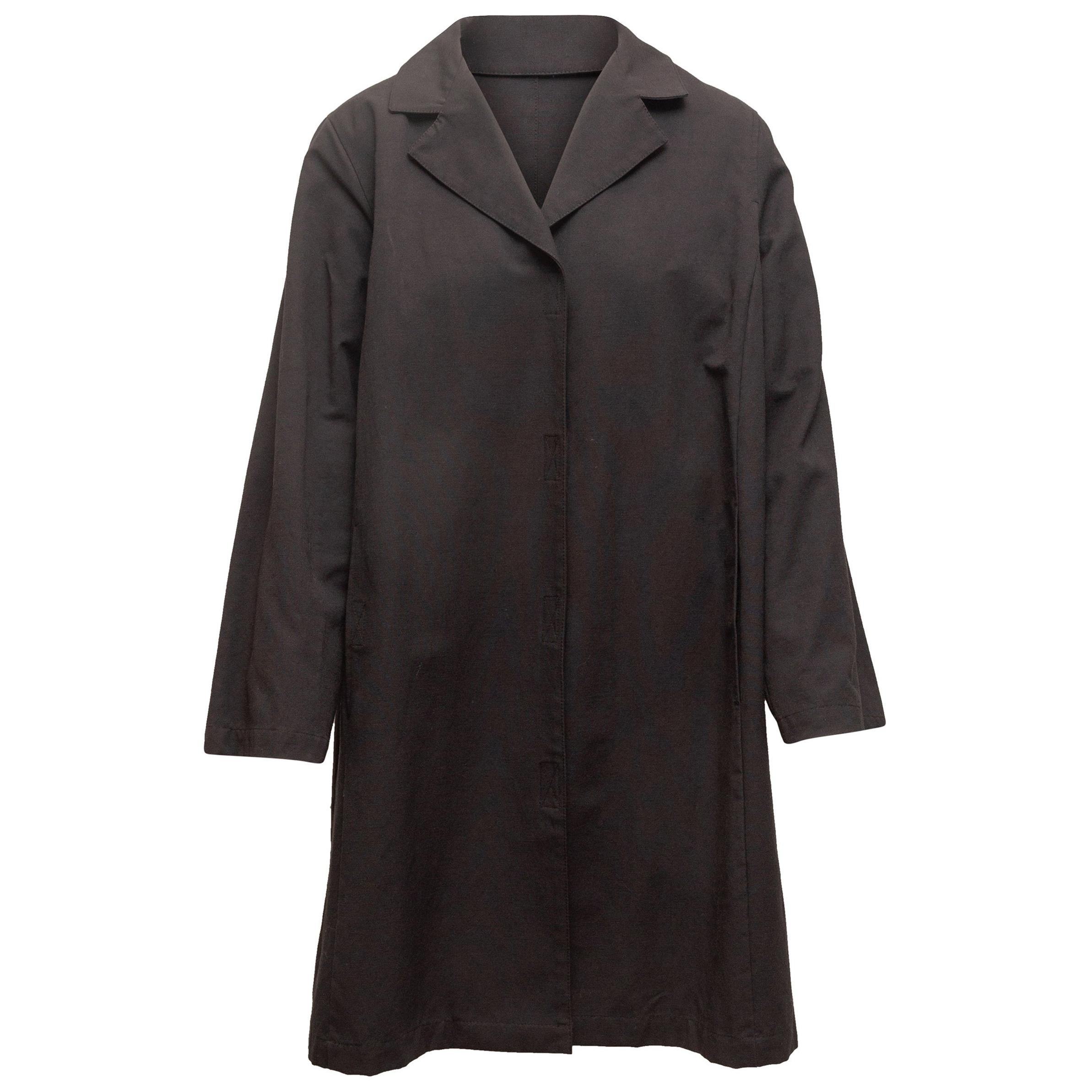 Marina Rinaldi Black Long Collared Coat