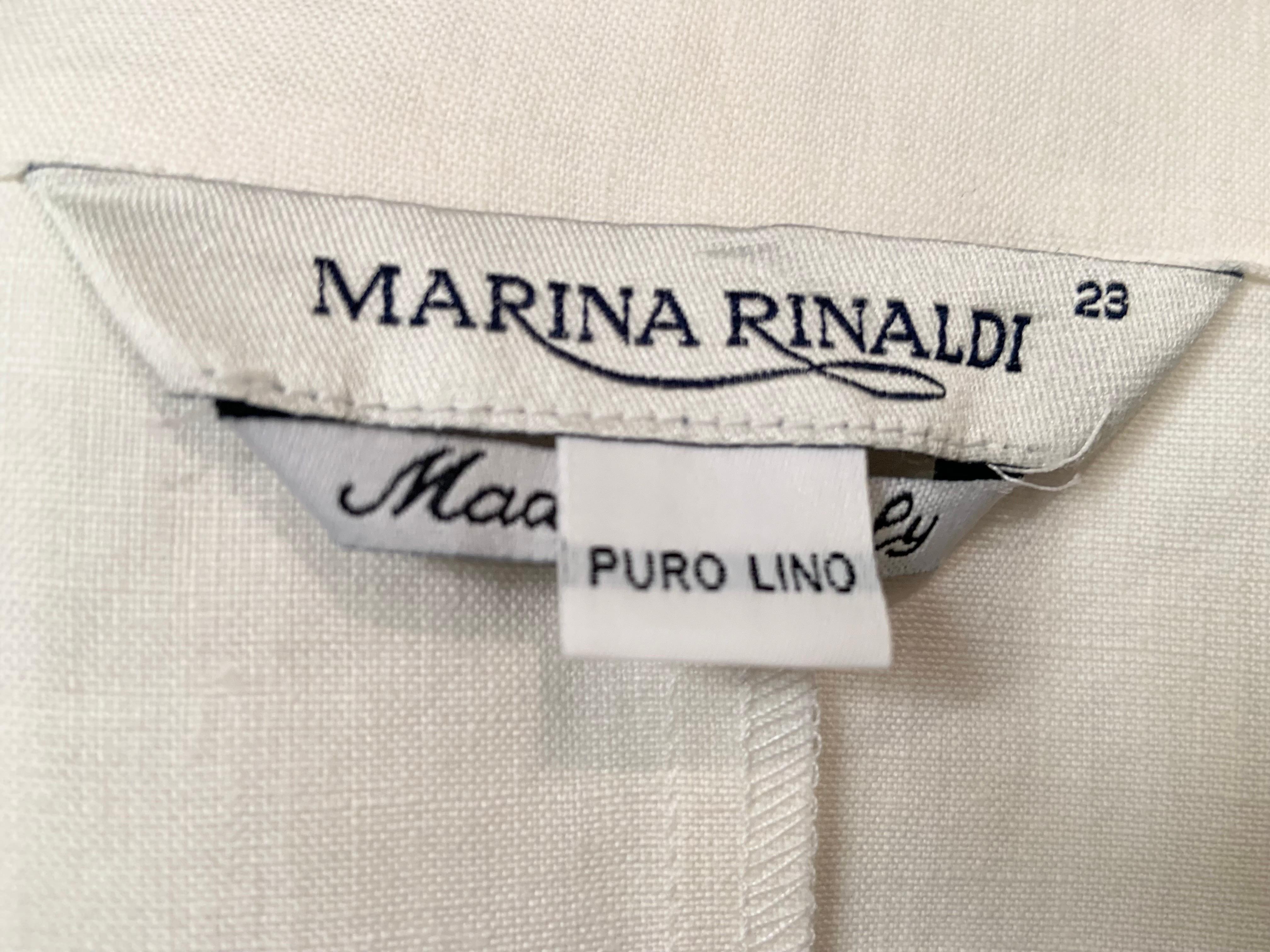 Marina Rinaldi White Linen Tunic   Never Worn For Sale 2