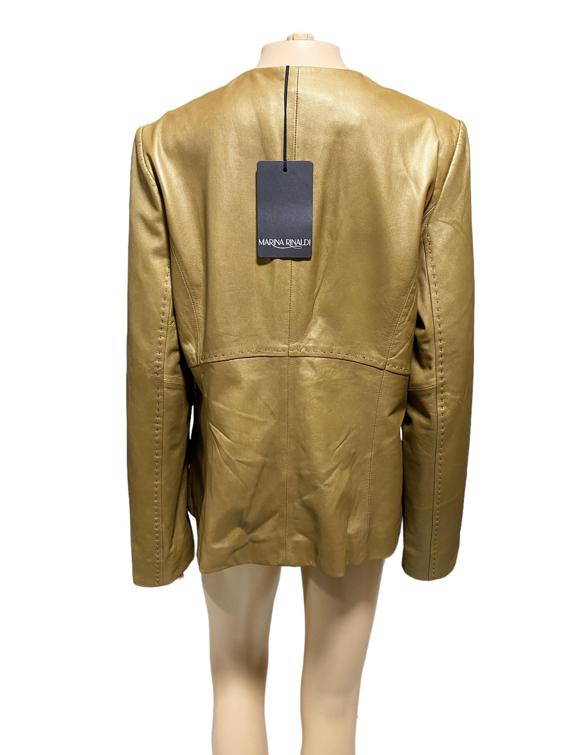 Marina Rinaldi x Max Mara Genuine Leather Jacket - Limited Edition In New Condition For Sale In Iba, PH