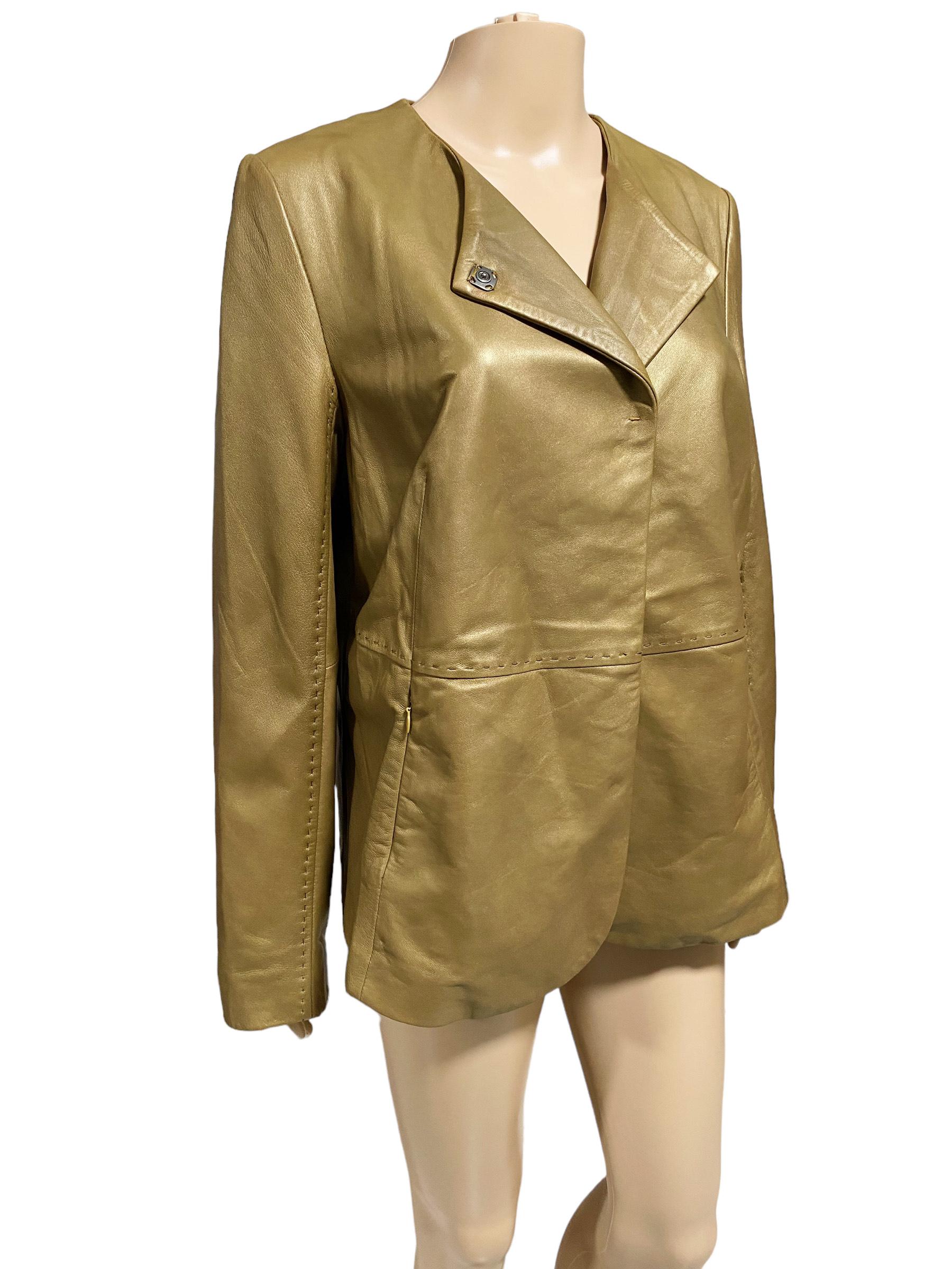 Marina Rinaldi x Max Mara Genuine Leather Jacket - Limited Edition For Sale 1
