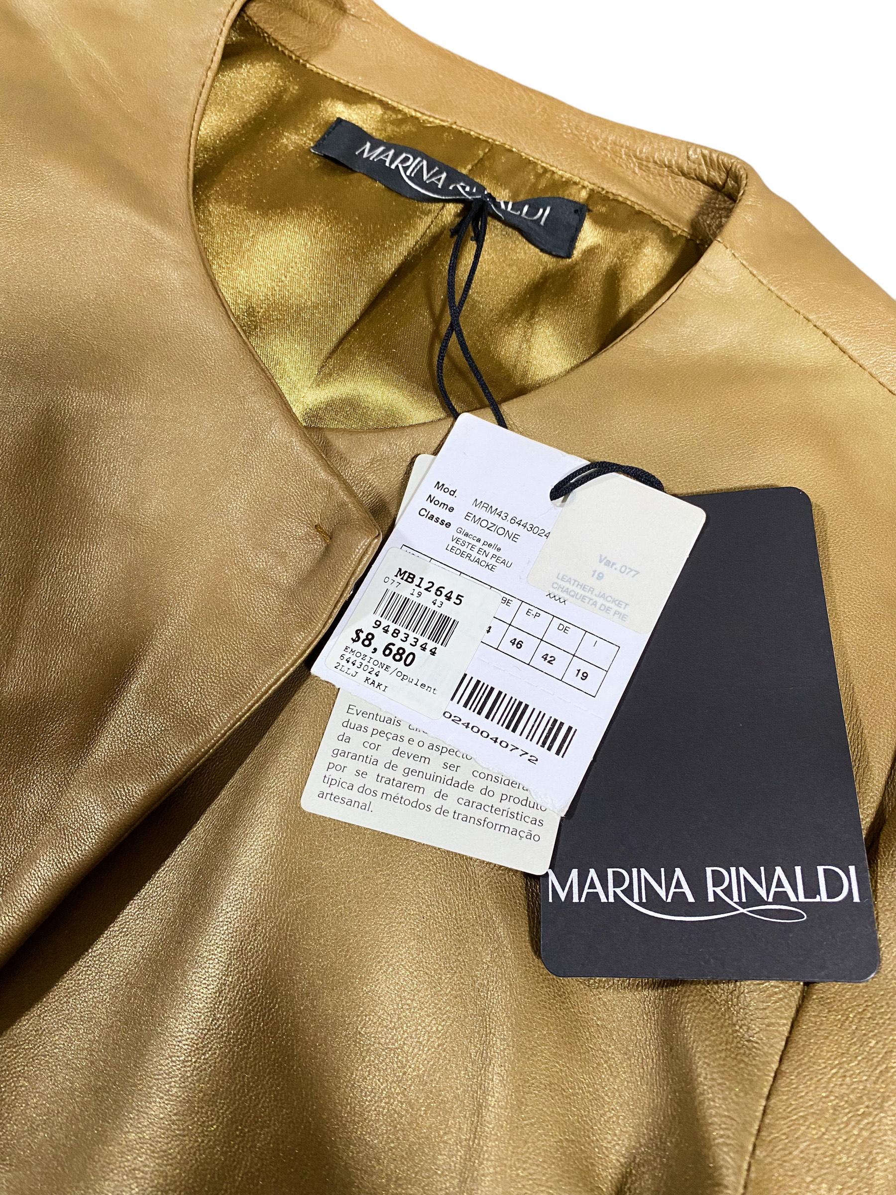 Marina Rinaldi x Max Mara Echte Lederjacke aus echtem Leder - limitierte Auflage im Angebot 2