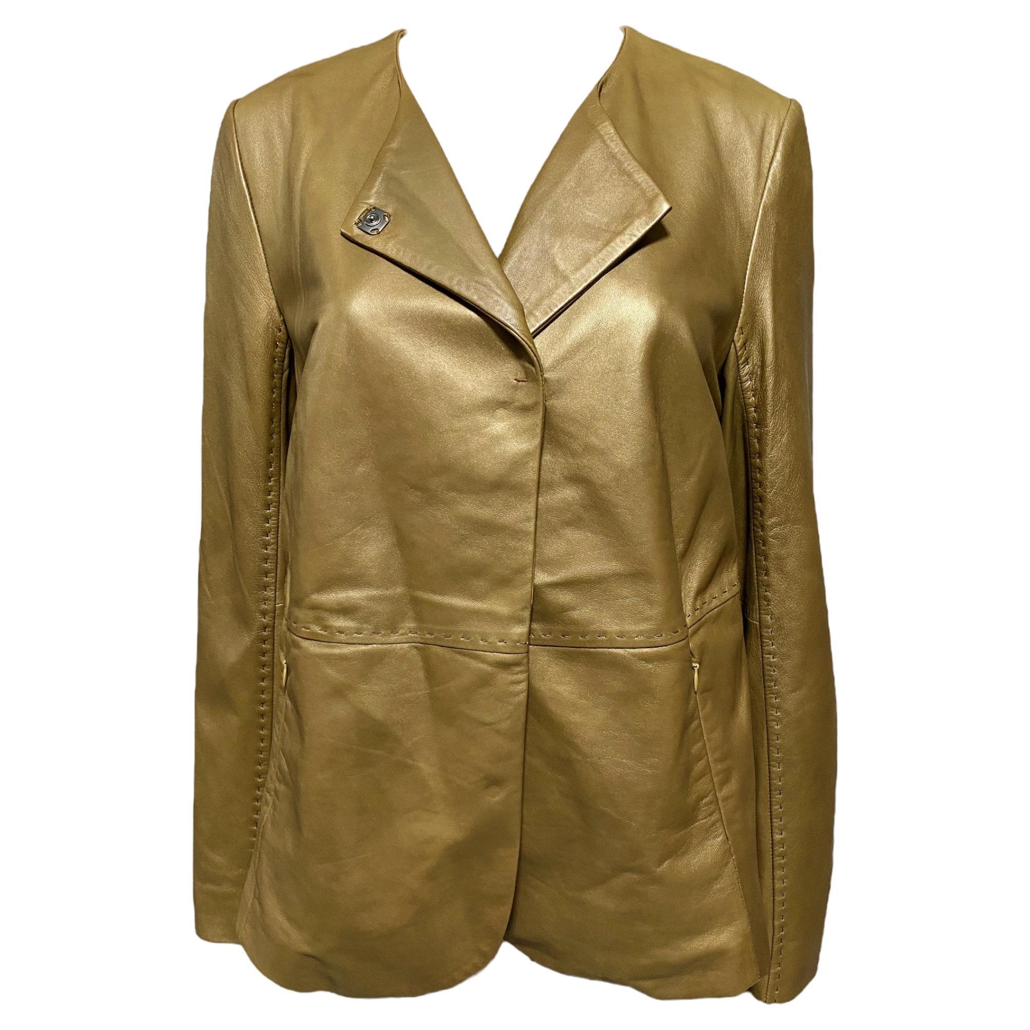 Marina Rinaldi x Max Mara Genuine Leather Jacket - Limited Edition For Sale