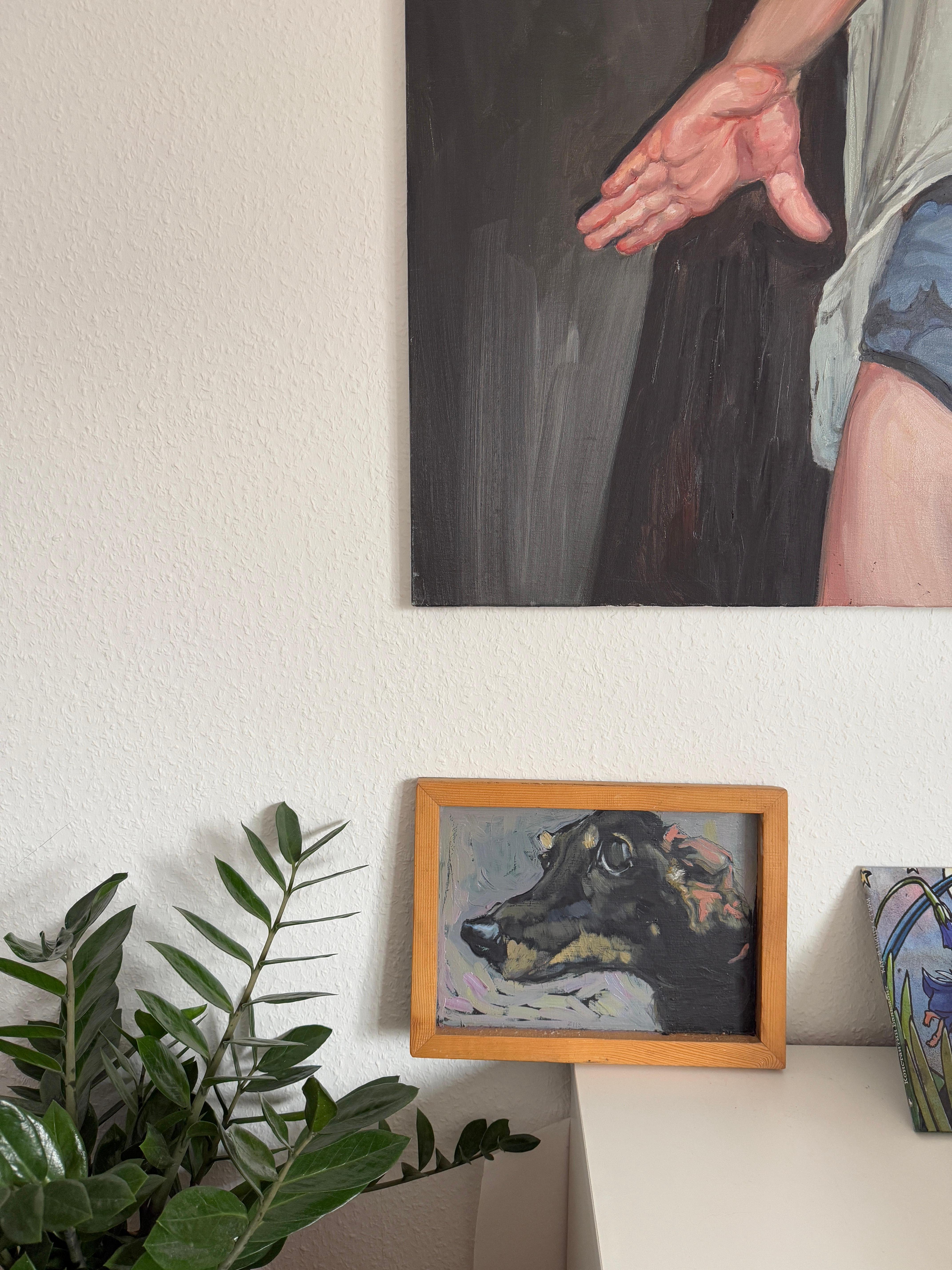 Chunya. Hundeporträts (Schwarz), Animal Painting, von Marina Skepner