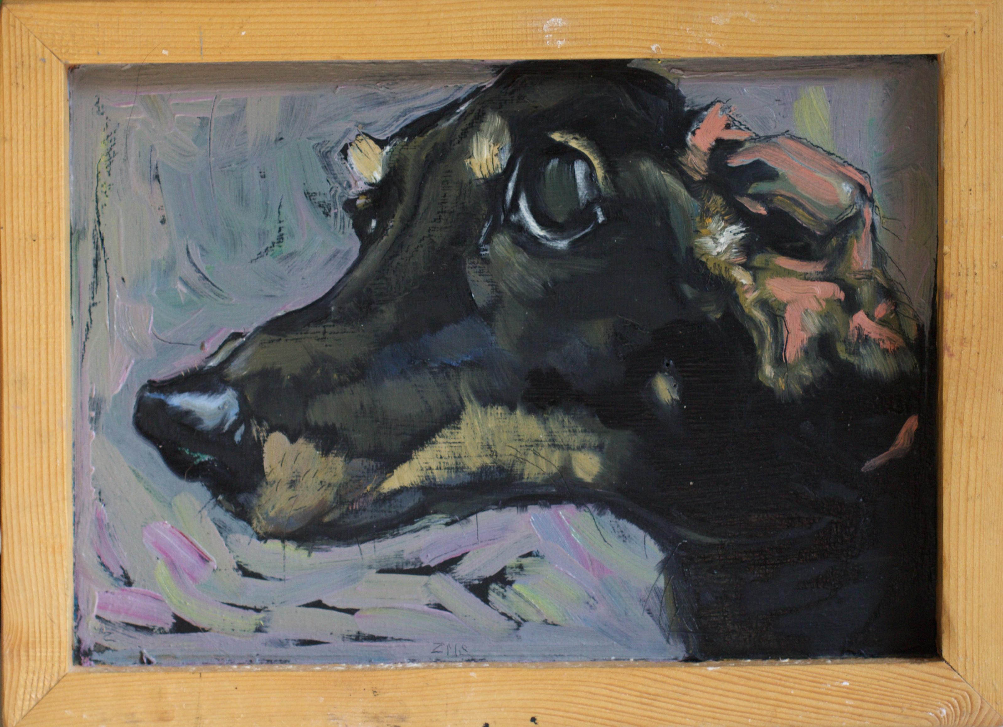 Marina Skepner Animal Painting – Chunya. Hundeporträts