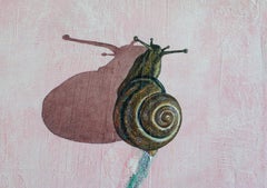 Glamour. Snail. Pink. Green. Glitter. Sparkle. Original. Small. Rosa. Square.