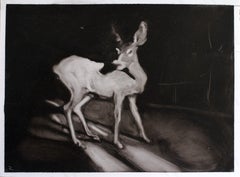 In den Schlagzeilen. Hirsche. Schwarz. Weiß. Klein. Tier. Kontrast. Schönheit. Nature