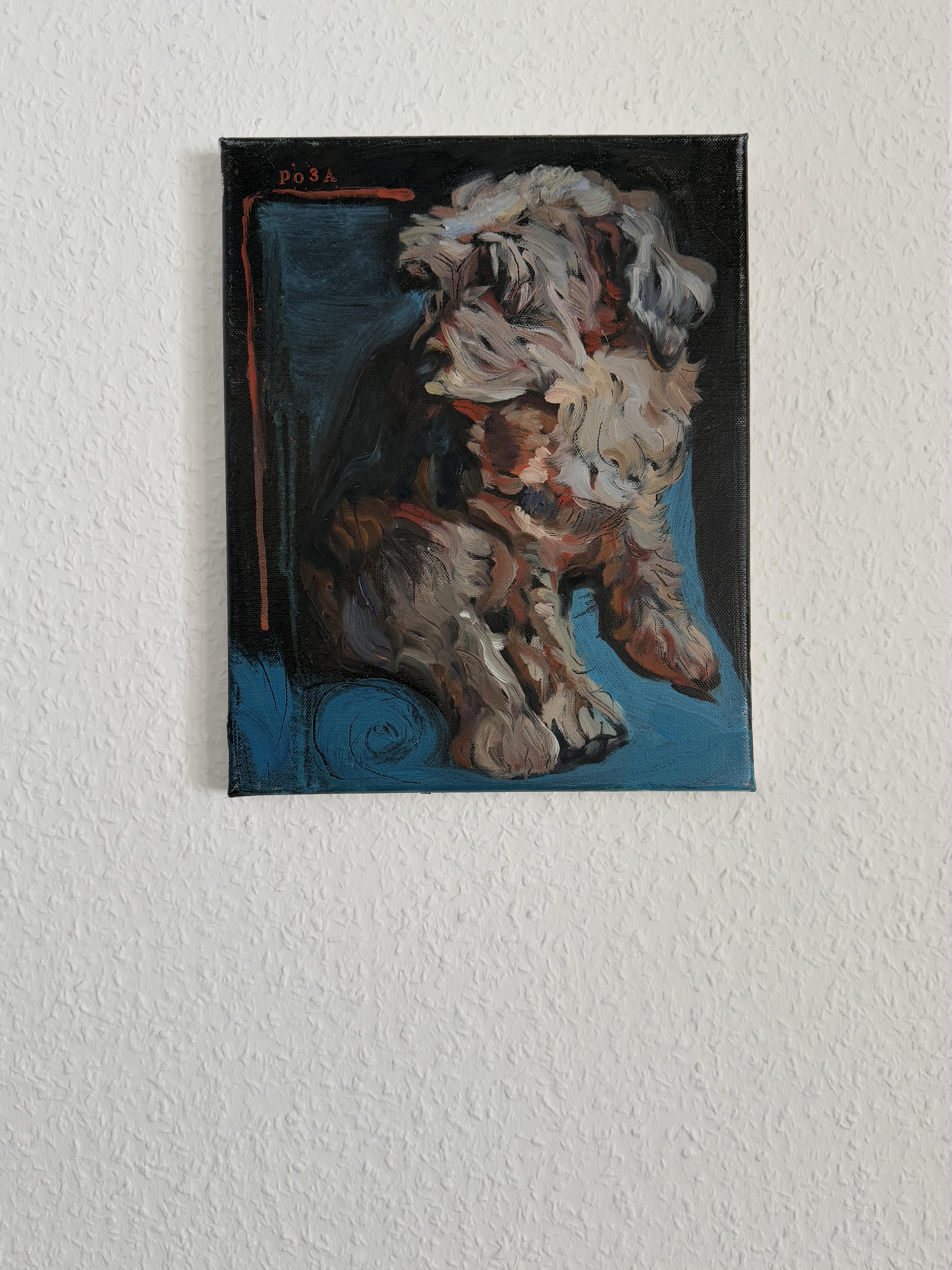 Rosa. Hunde Porträt (Realismus), Painting, von Marina Skepner