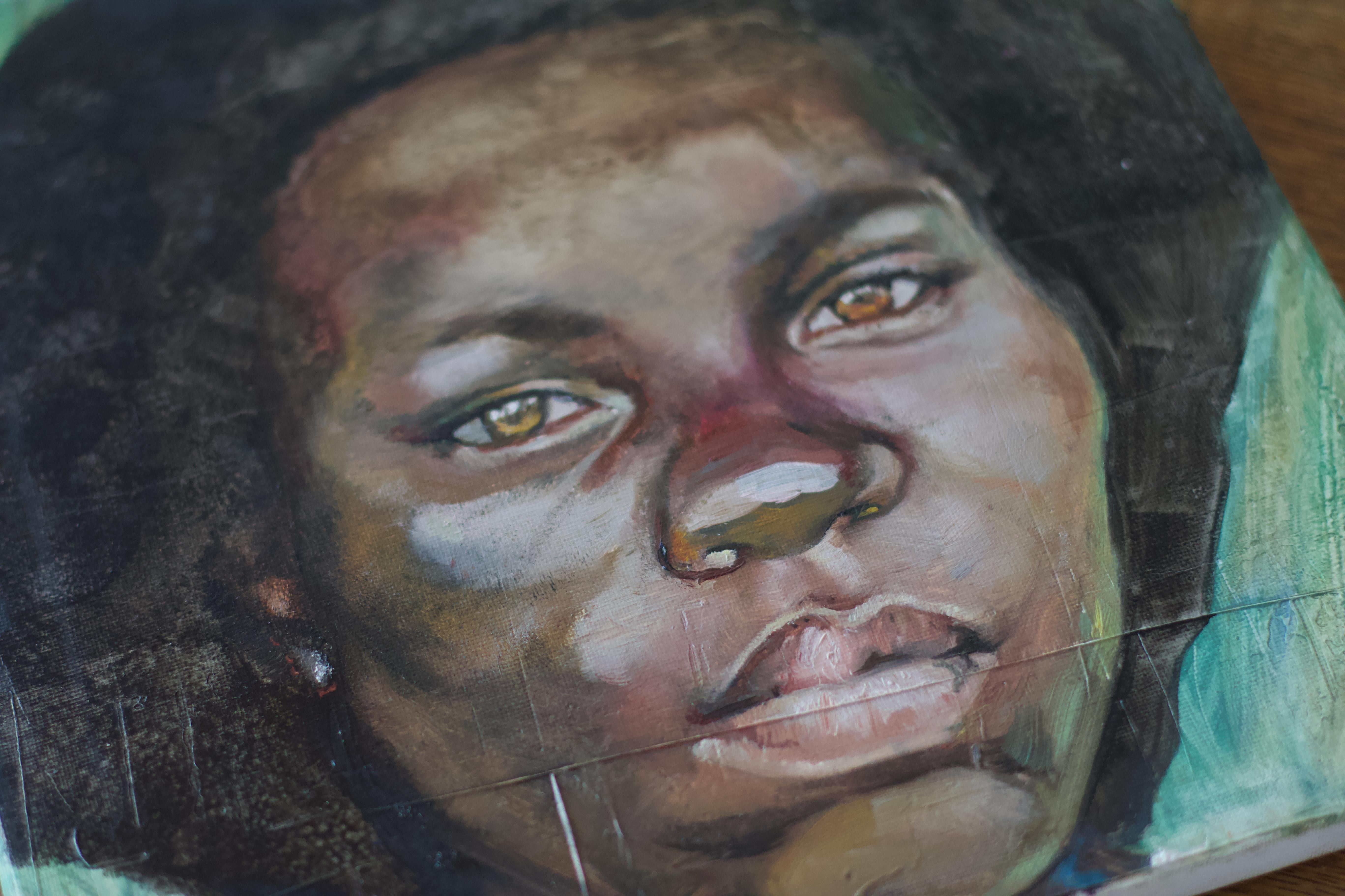 Noi, esseri umani - Portrait Painting Nero di Marina Skepner