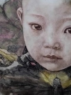 Pintura figurativa de mariposas en acrílico y lápiz sobre lienzo, 2010+