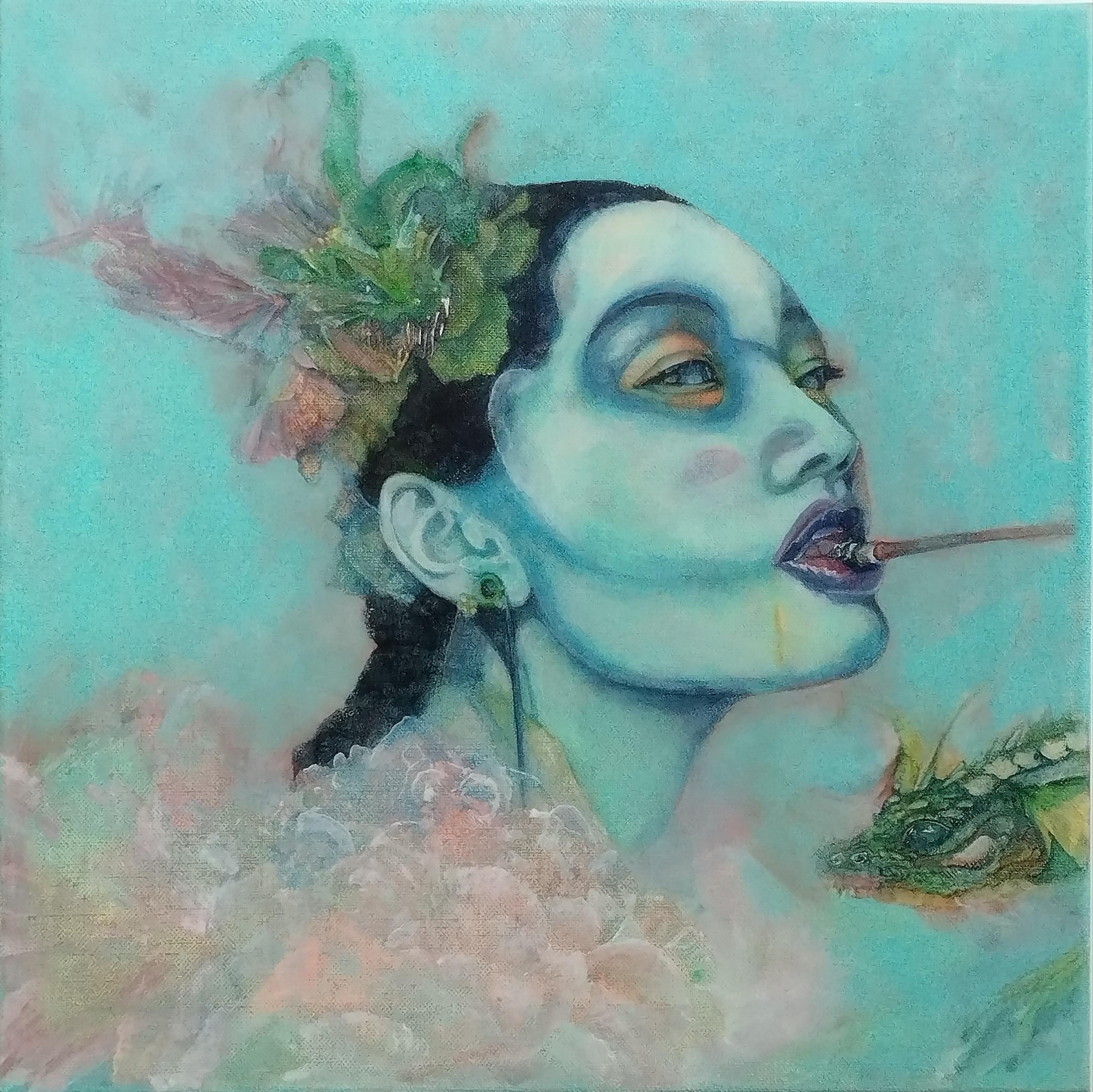Marina Skvortsova Portrait Painting - Portrait Dragons, Contemporary Acrylic on Canvas, Unframed, 2010+